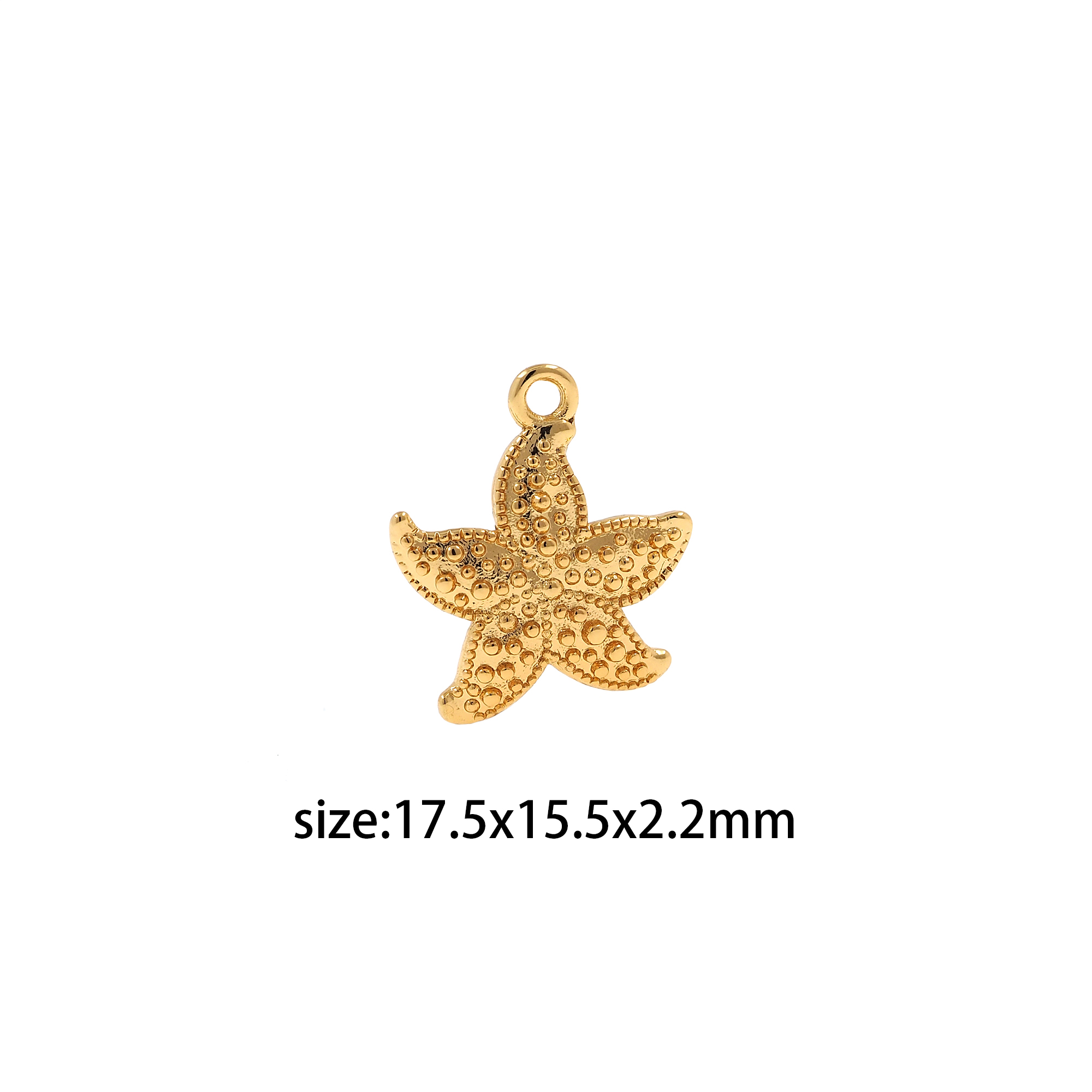 18K Gold Filled Starfish Pendant,Dainty Starfish Charm Earrings Necklace for DIY Jewelry Making Supply