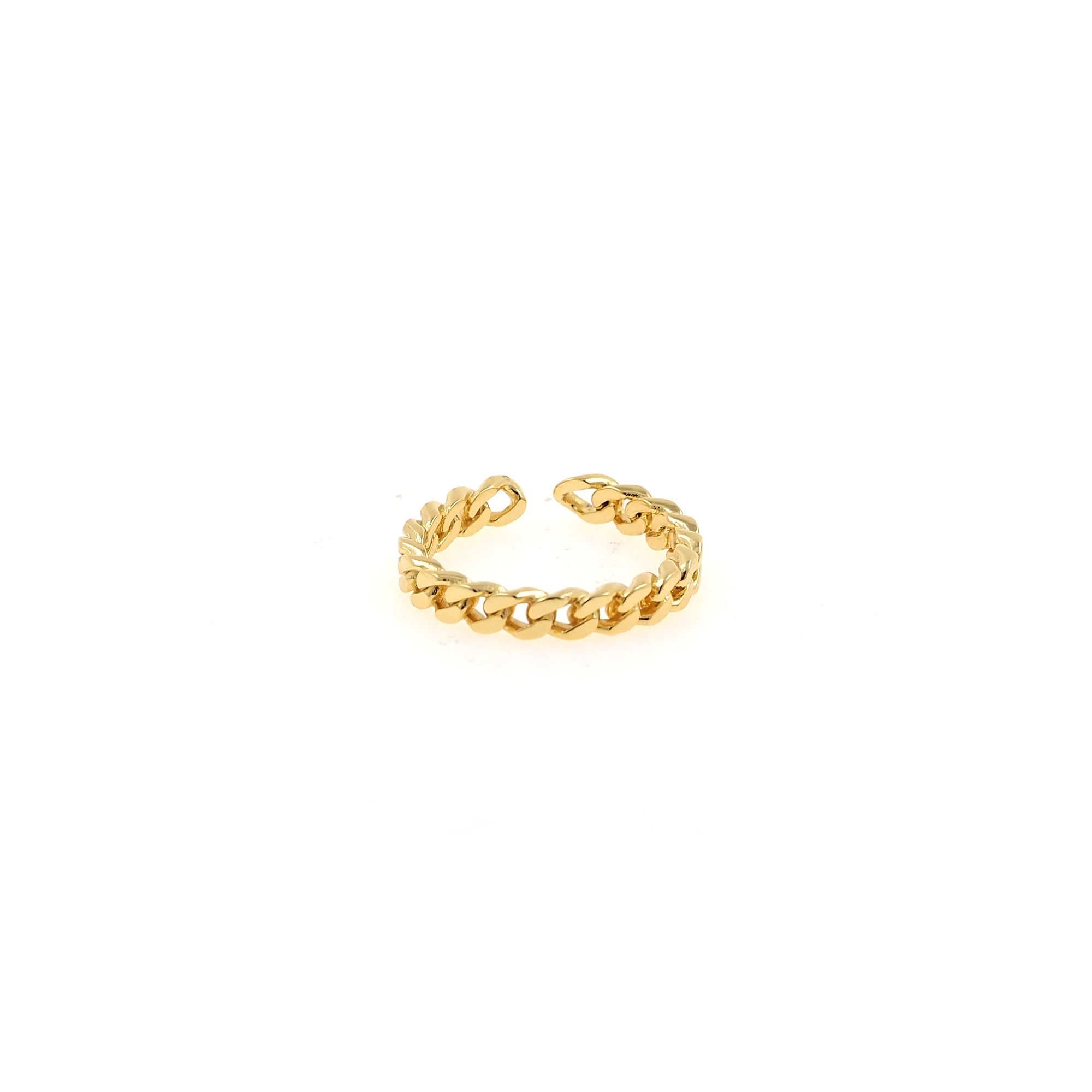 18K Gold Filled Cuban Chain Rings,Stackable Ring,Adjustable Ring,Dainty Ring,Open Ring