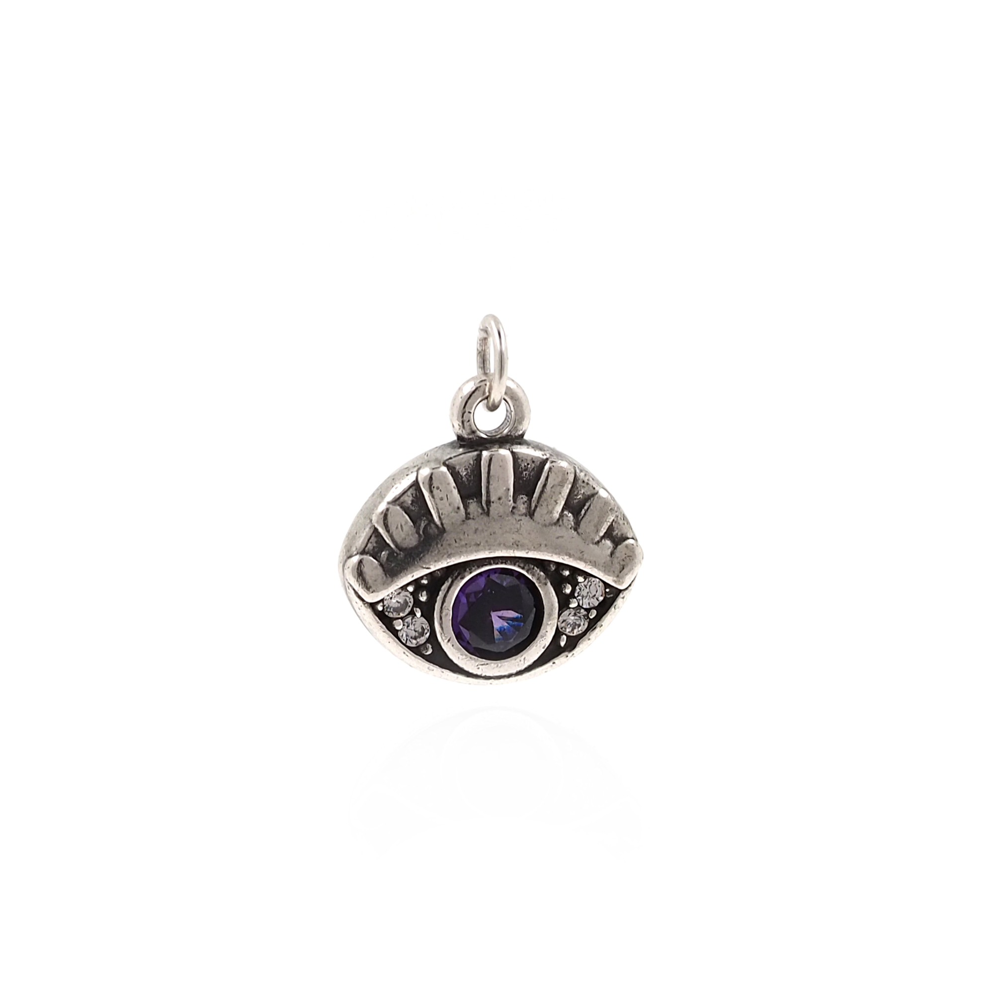 18K Gold Filled Evil Eye Pendant,CZ Micro Pave Tiny Evil Eye Charm Earrings Necklace for DIY Jewelry Making Supply