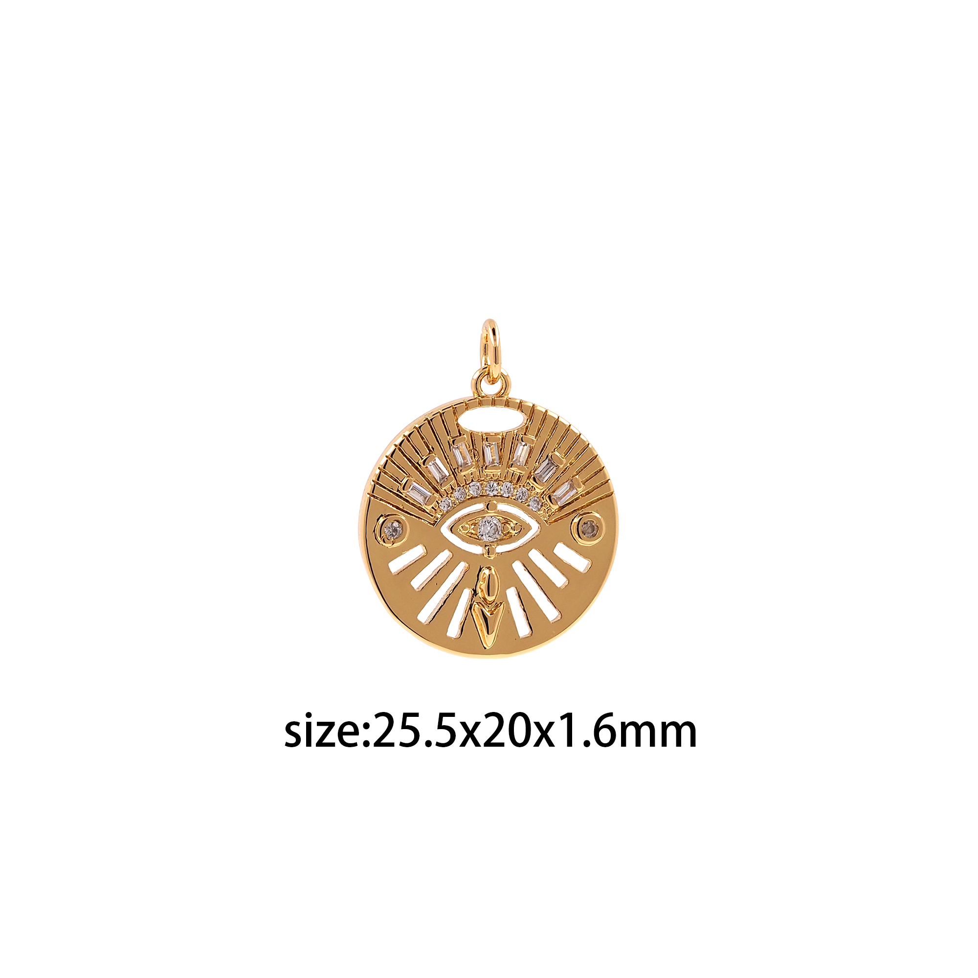 18K Gold Filled Amulet Pendant,CZ Micro Pave Evil Eye Charm Earrings Necklace for DIY Jewelry Making Supply