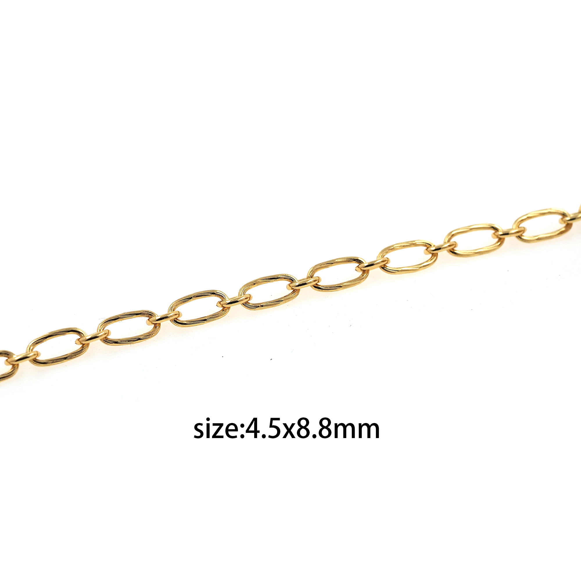 18K Gold Filled Paper Clip Chain Necklace,Dainty Link Chain,Gold Cable Chain Necklace for Women DIY Jewelry Making Supply