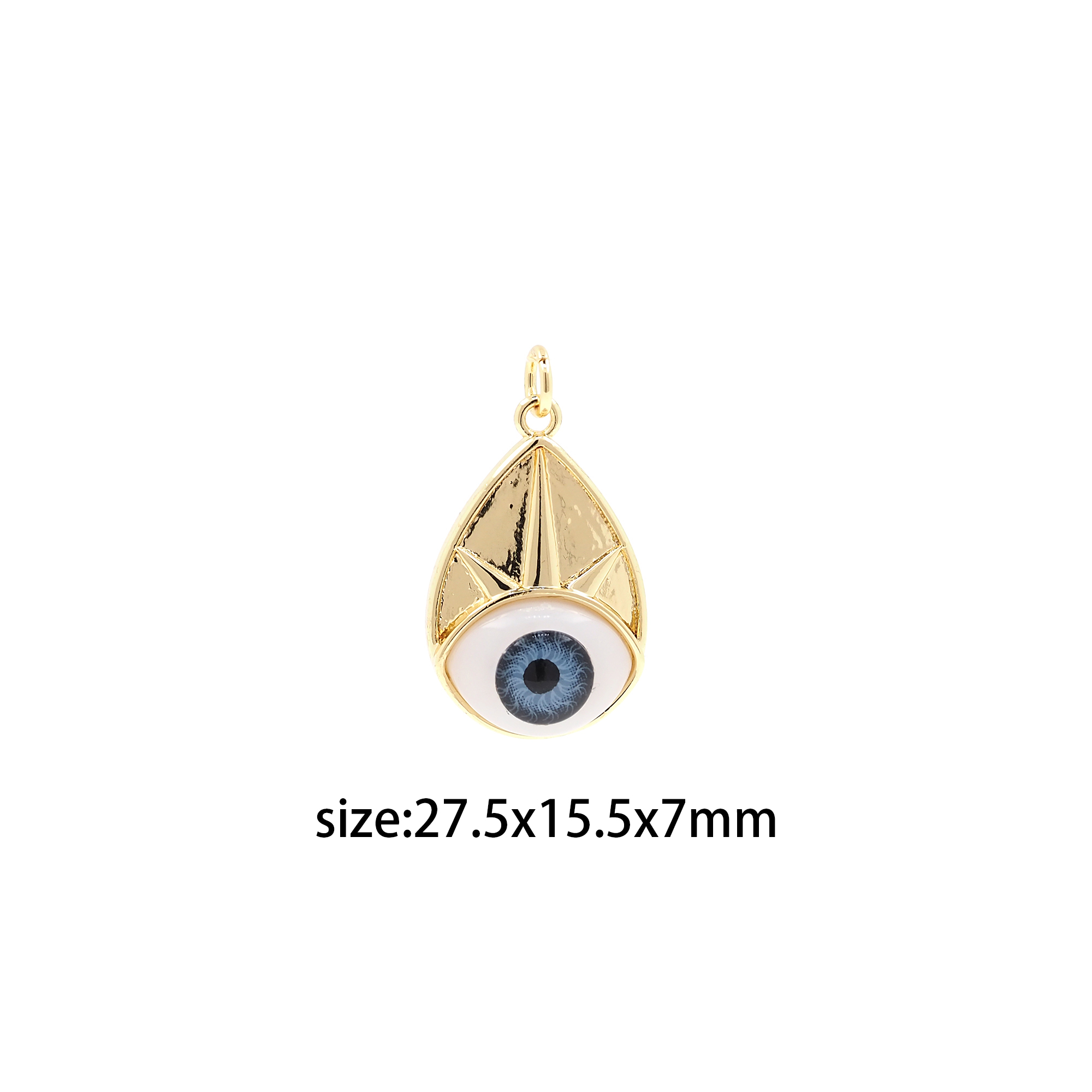 18K Gold Filled Teardrop Eye Pendant,Evil Eye Charm Earrings Necklace for DIY Jewelry Making Supply