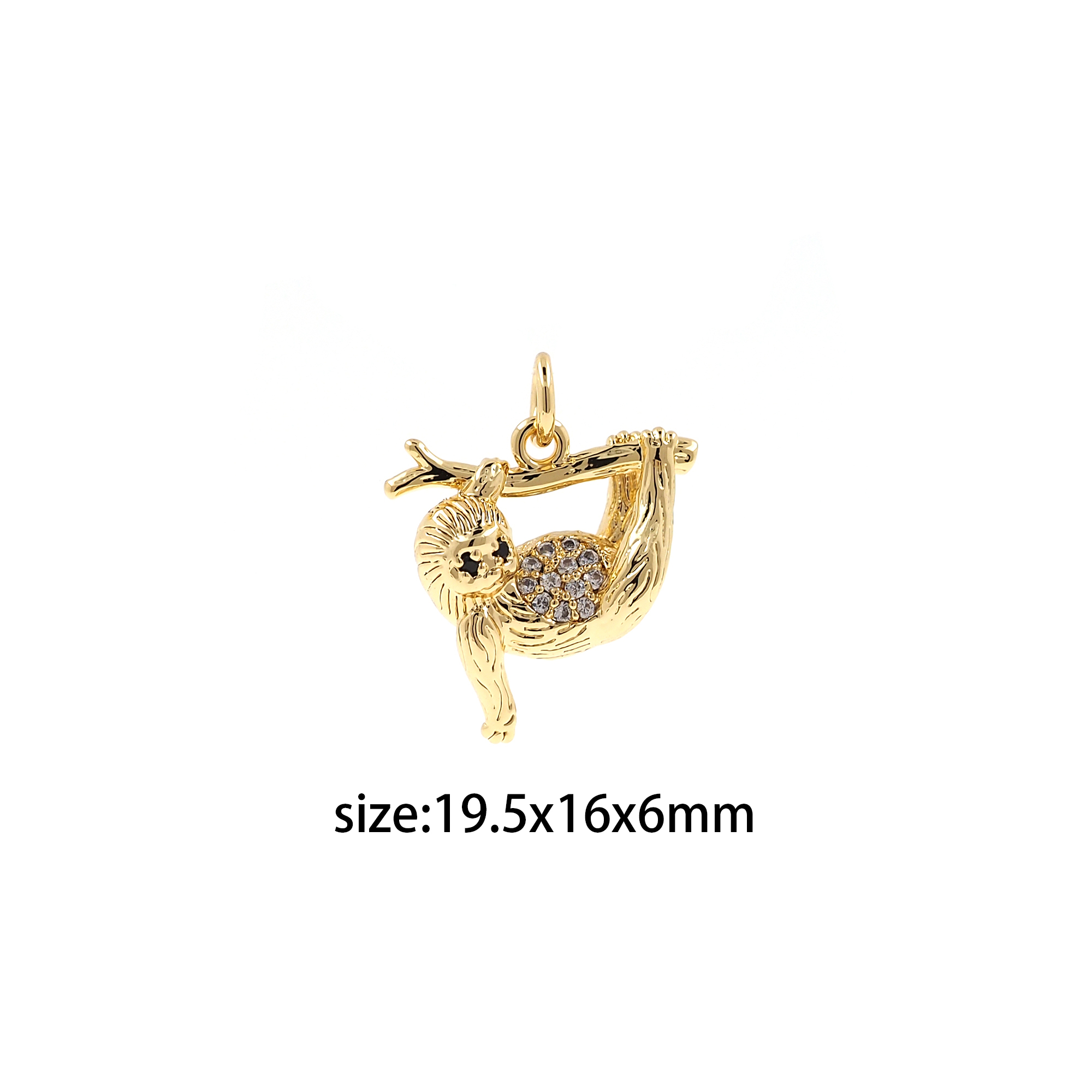 18K Gold Filled Sloth Pendant,Animal Charm,Cute Sloth Charm Earrings Necklace for DIY Jewelry Making Supply