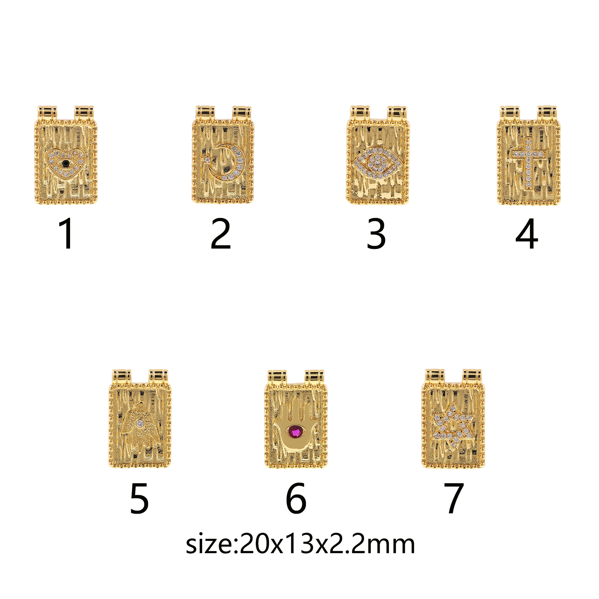 18K Gold Filled Heart Pendant,Moon Charm,Evil Eye Earrings Necklace for DIY Jewelry Making Supply