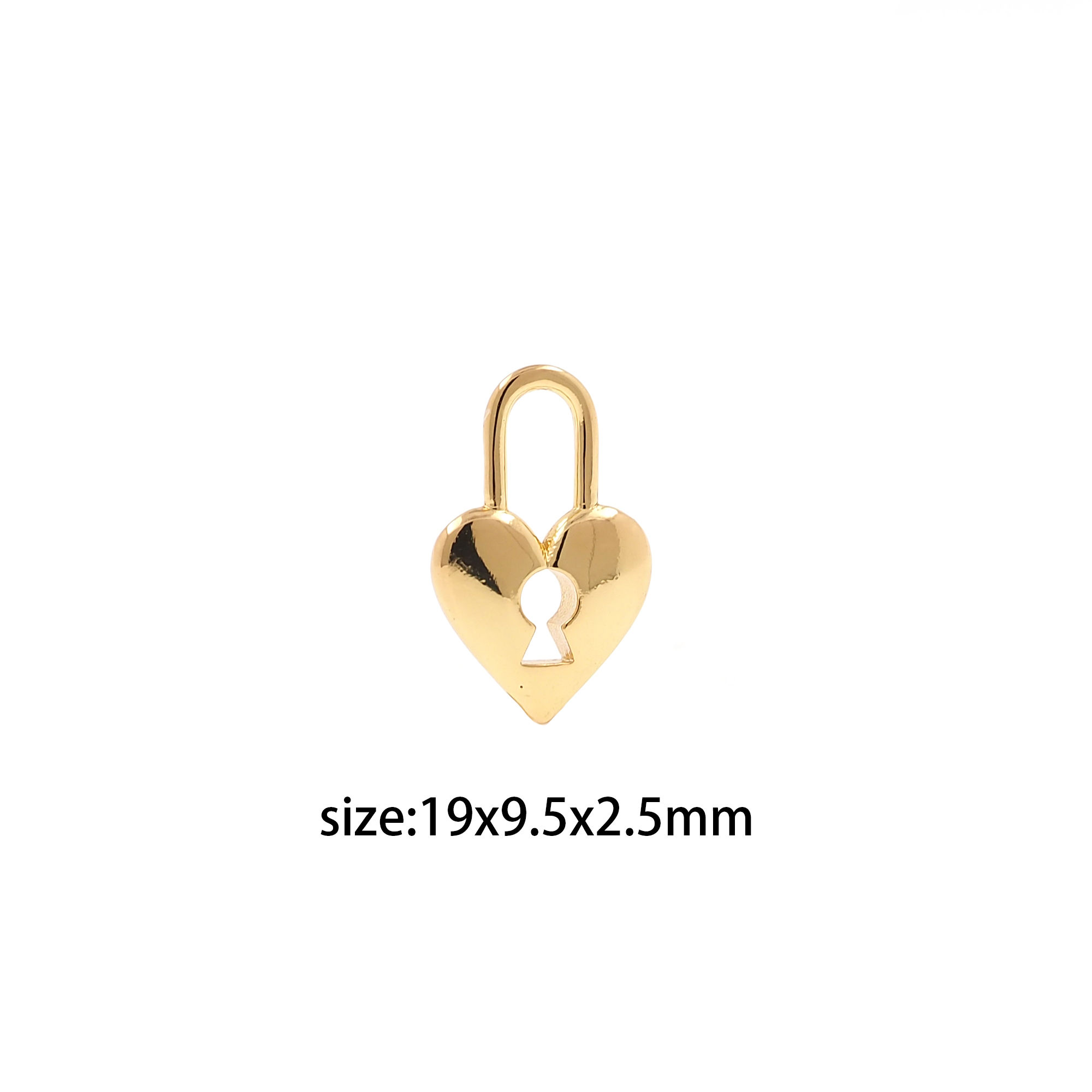 18K Gold Filled Heart Lock Pendant,Dainty Heart Lock Charm Earrings Necklace for DIY Jewelry Making Supply