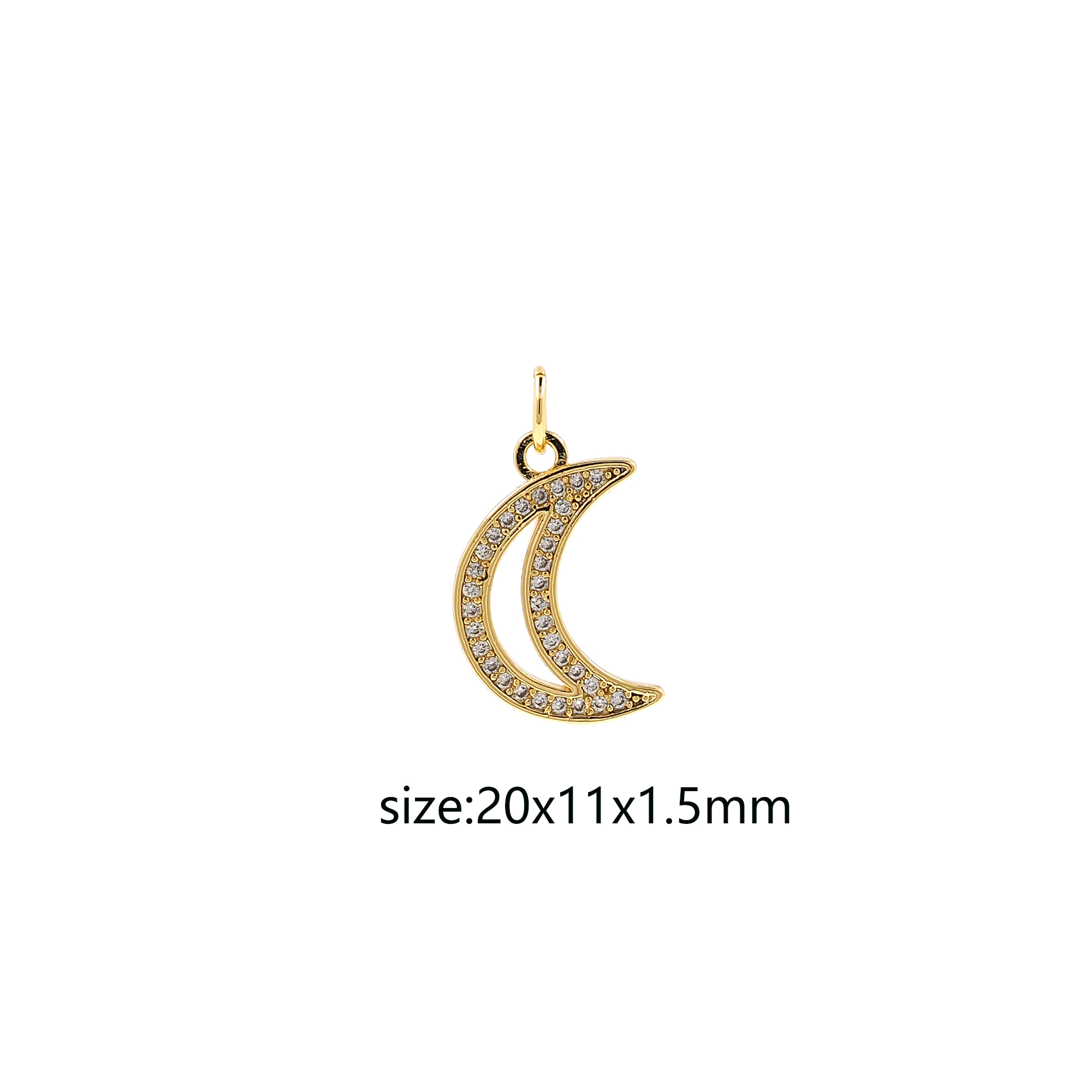 18K Gold Filled Moon Pendant,Celestial Charm Earrings Necklace for DIY Jewelry Making Supply