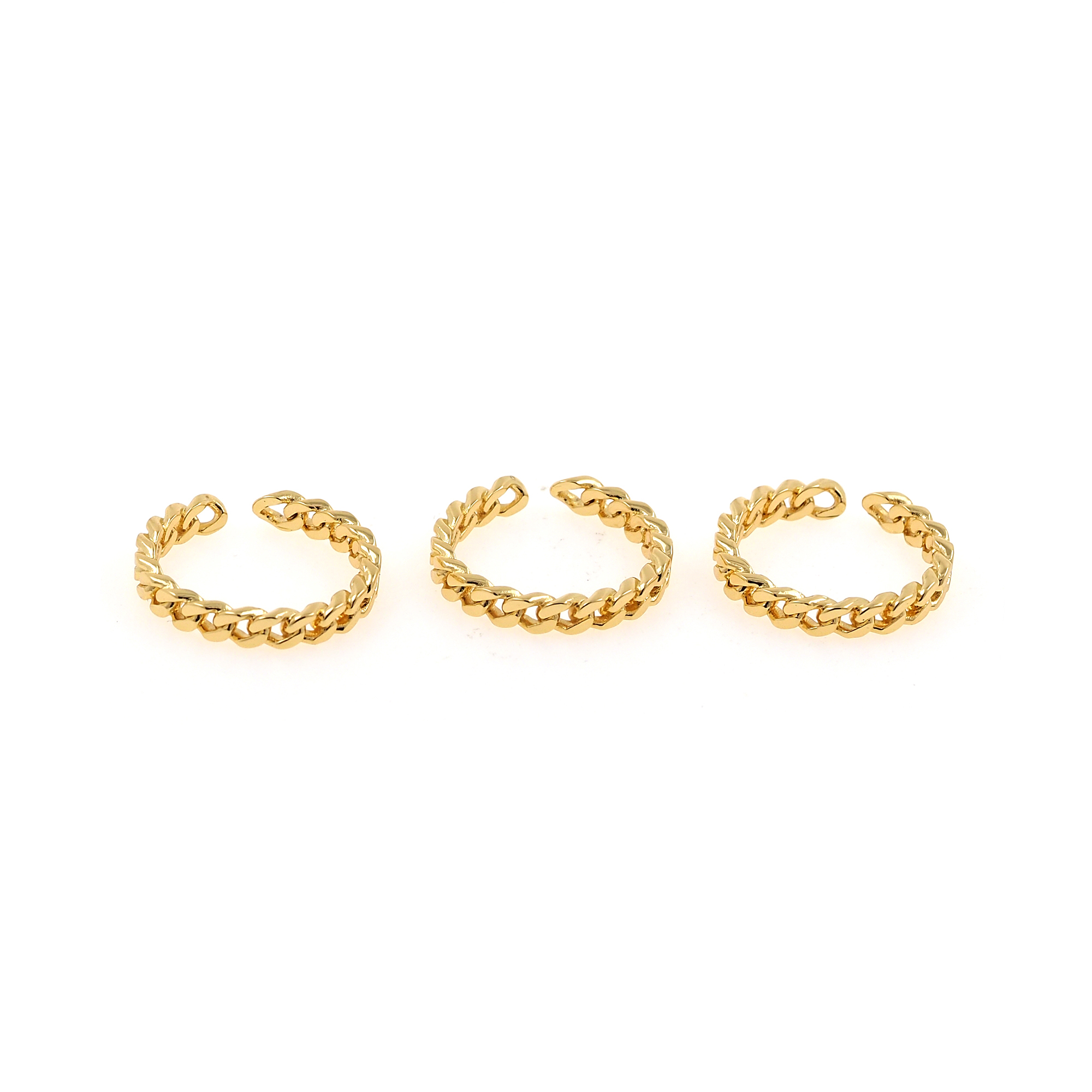 18K Gold Filled Cuban Chain Rings,Stackable Ring,Adjustable Ring,Dainty Ring,Open Ring