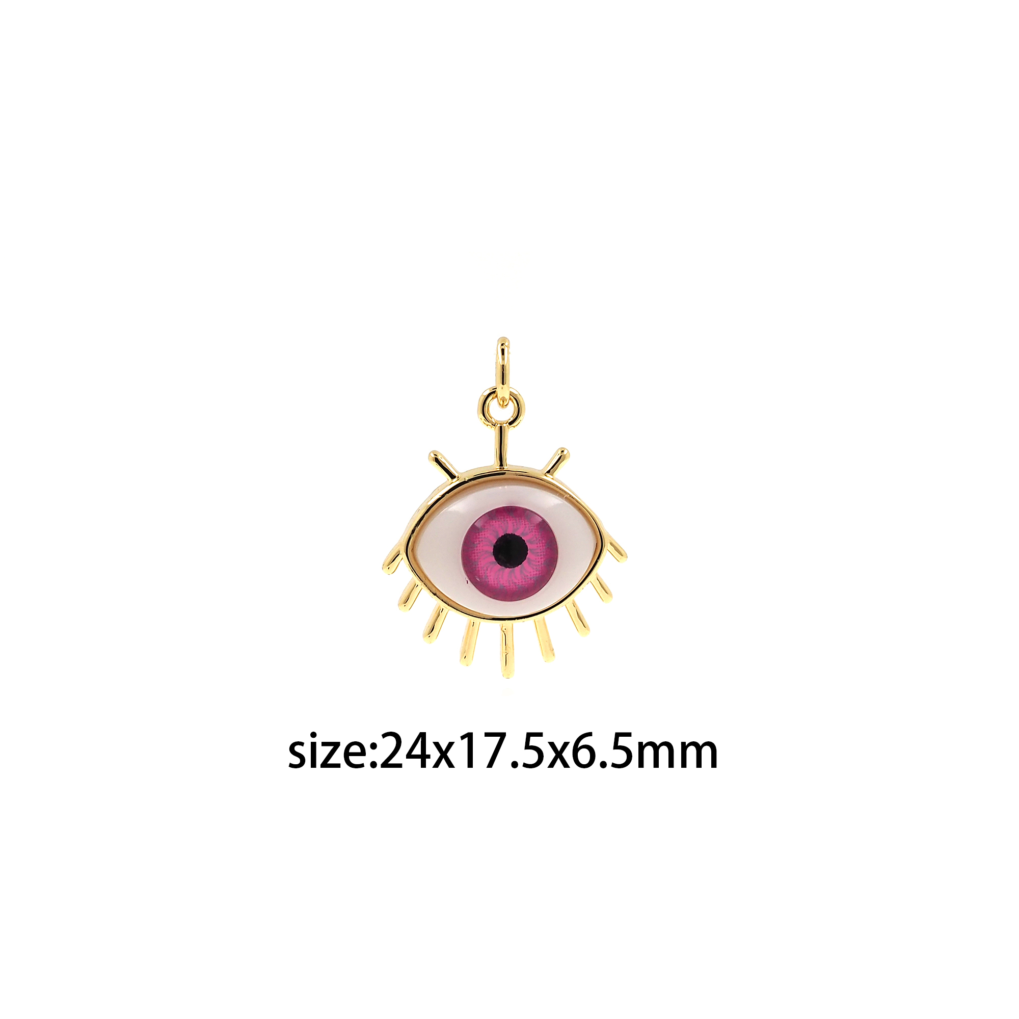18K Gold Filled Evil Eye Pendant,Dainty Evil Eye Charm Earrings Necklace for DIY Jewelry Making Supply