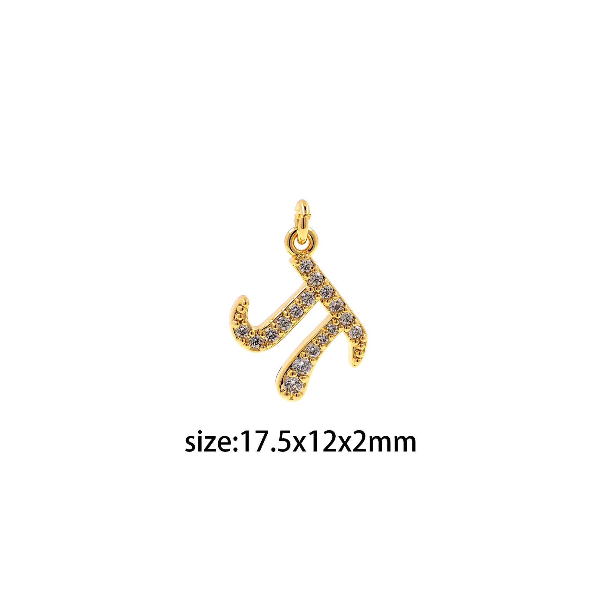 18K Gold Filled Pi Symbol Pendant,Math Charm,CZ Micro Pave Pi Earrings Necklace for DIY Jewelry Making Supply