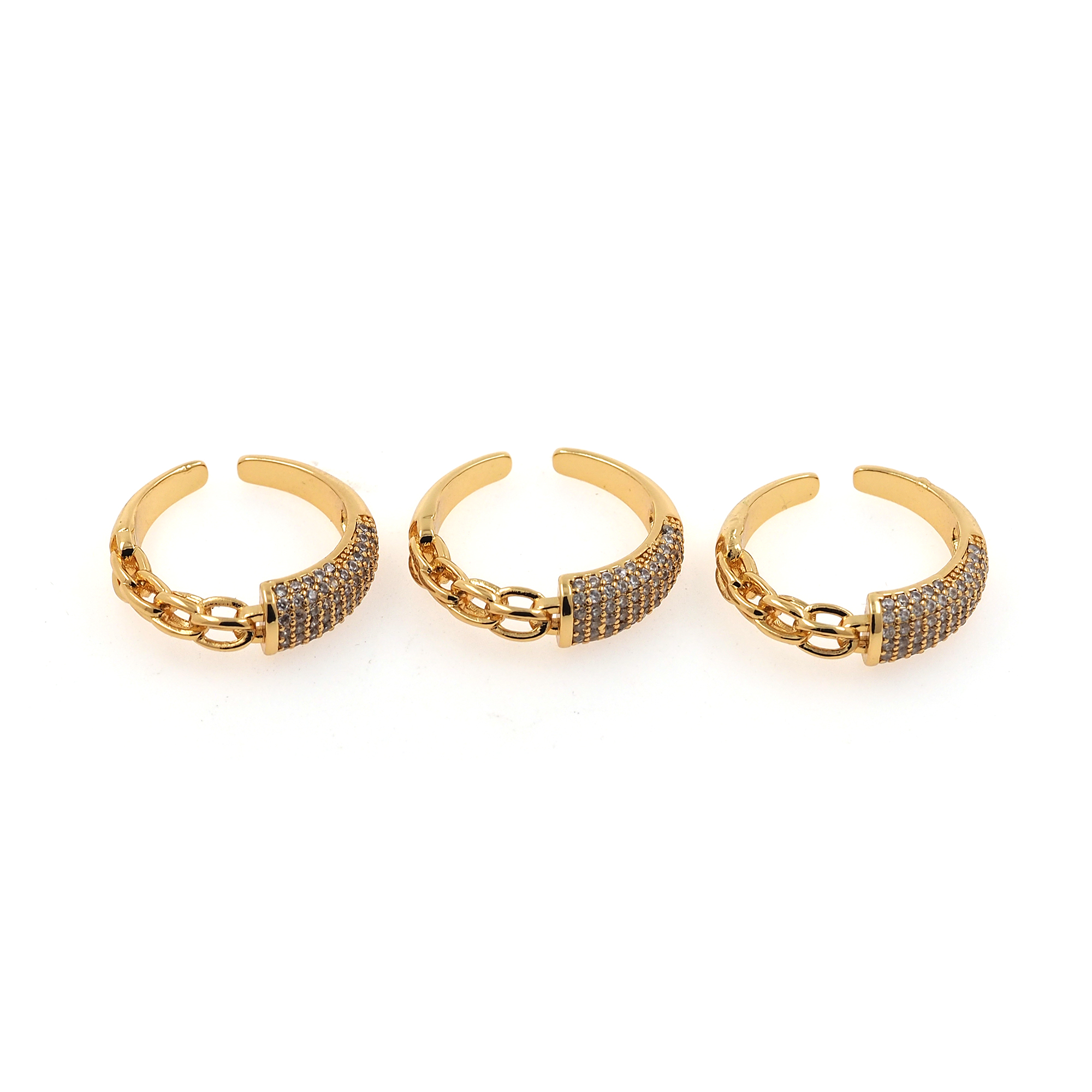 18K Gold Filled CZ Rings,Chain Ring,Stackable Ring,Adjustable Ring,Dainty Ring,Open Ring