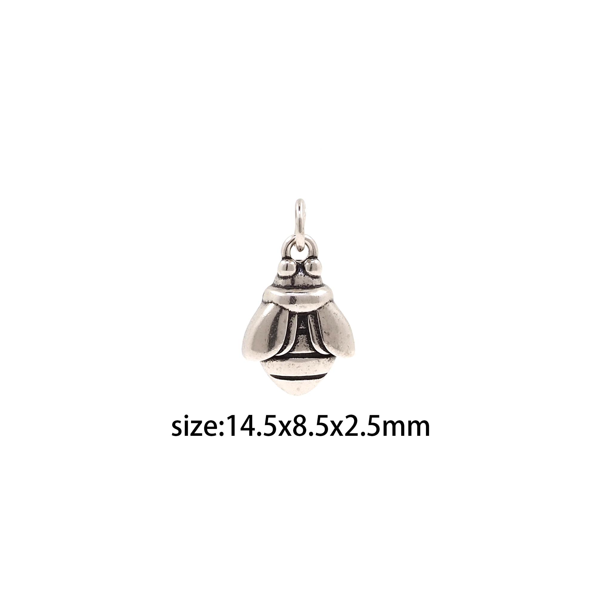 Silver Bee Pendant,Insect Charm,Cute Bee Earrings Necklace for DIY Jewelry Making Supply