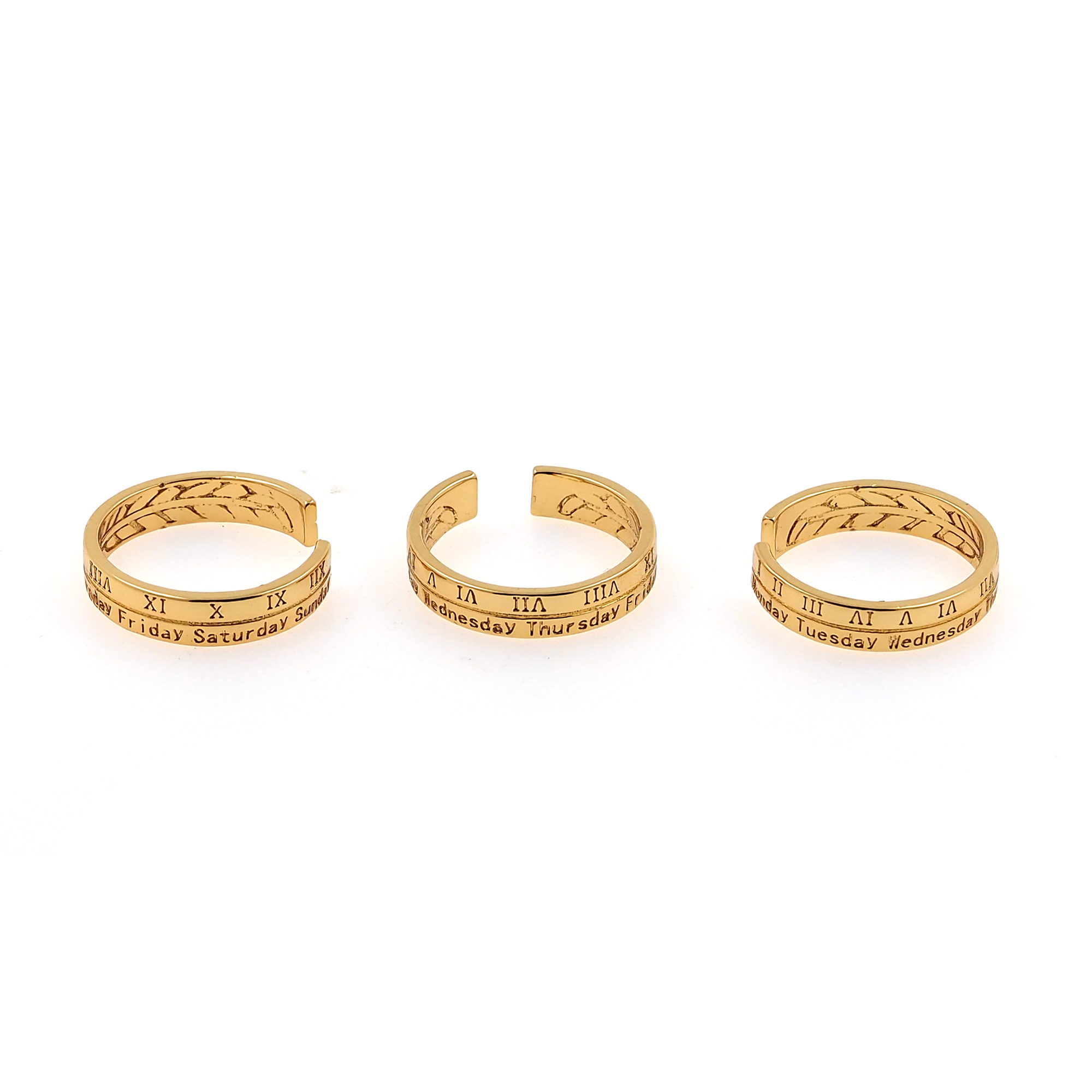 18K Gold Filled Roman Numeral Rings,Stackable Ring,Adjustable Ring,Dainty Ring,Open Ring