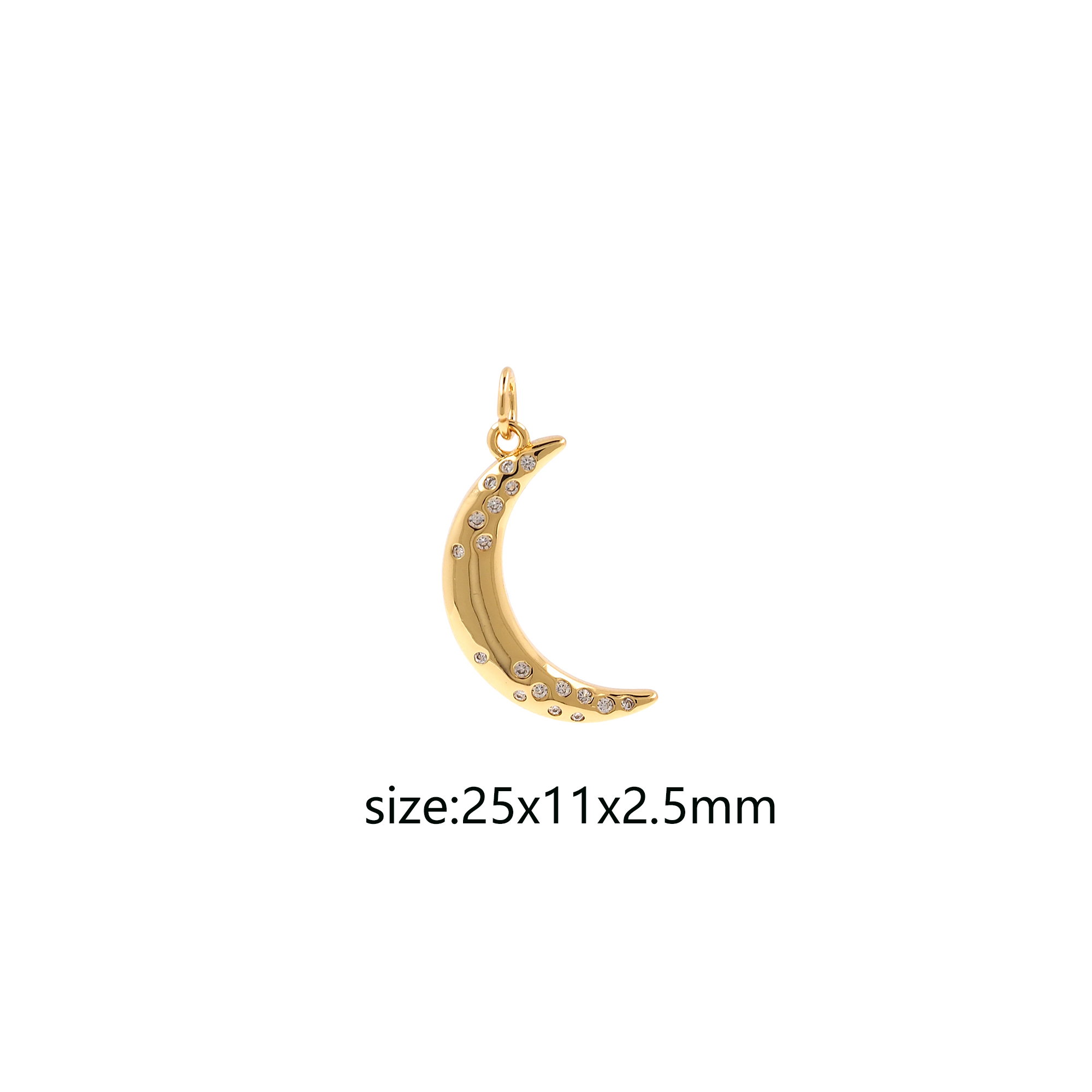 18K Gold Filled Celestial Pendant,Moon Charm Earrings Necklace for DIY Jewelry Making Supply