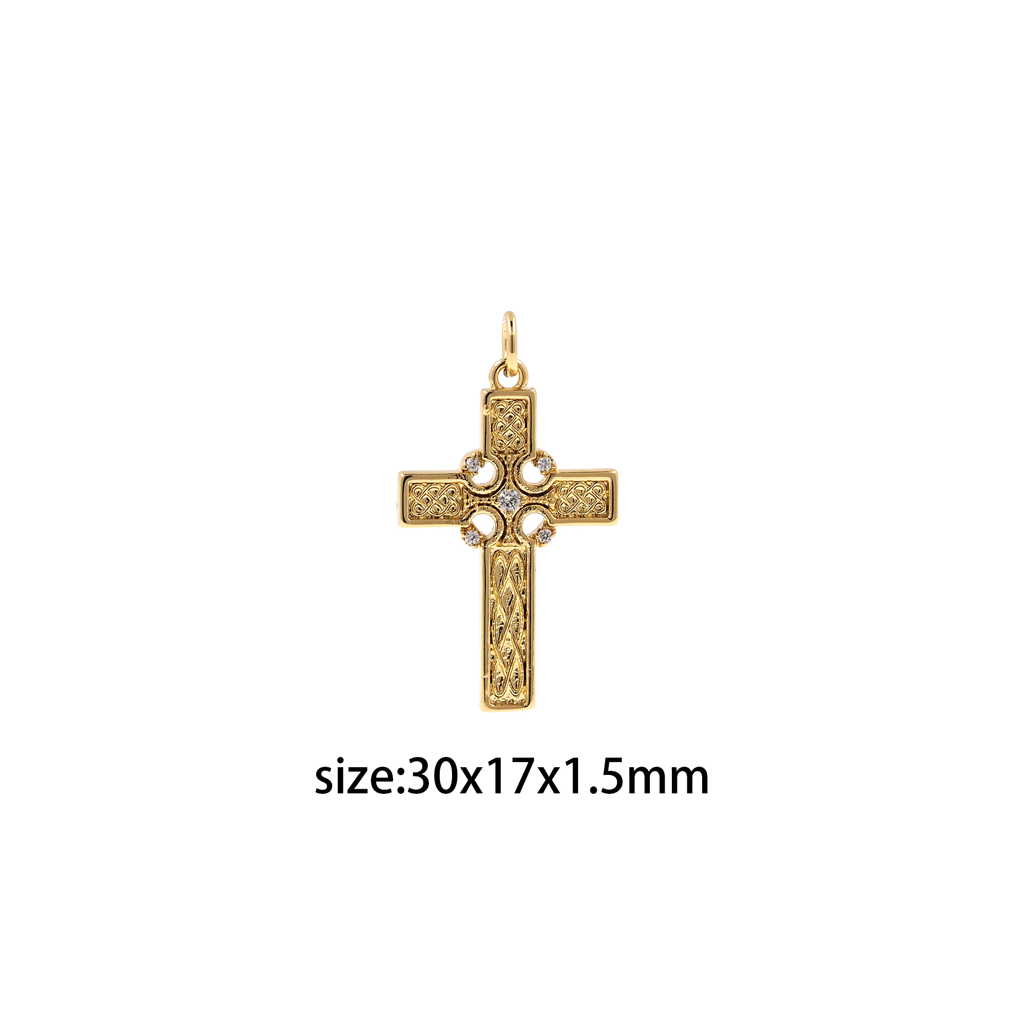 18K Gold Filled Cross Pendant,CZ Micro Pave Cross Charm Earrings Necklace for DIY Jewelry Making Supply