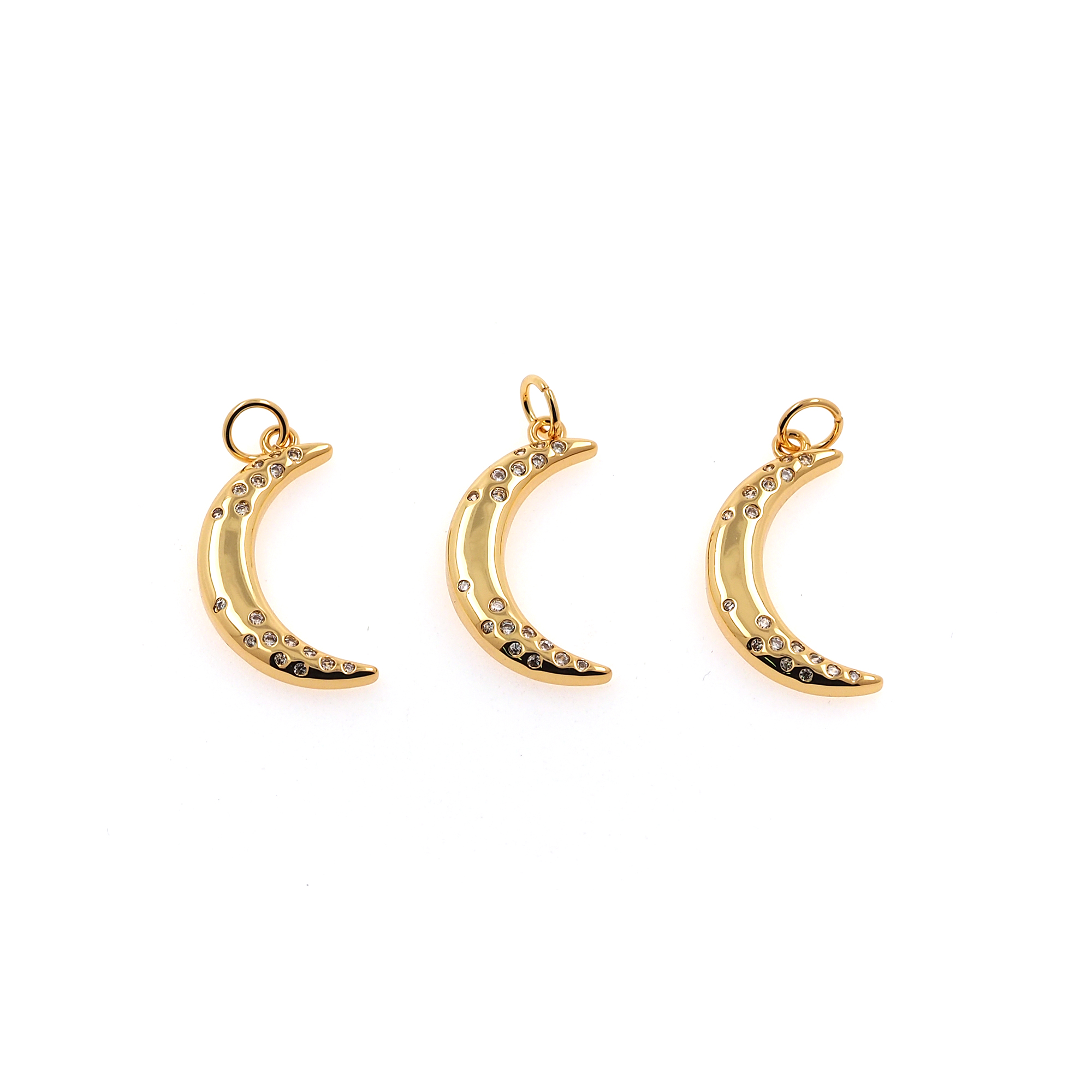 18K Gold Filled Celestial Pendant,Moon Charm Earrings Necklace for DIY Jewelry Making Supply