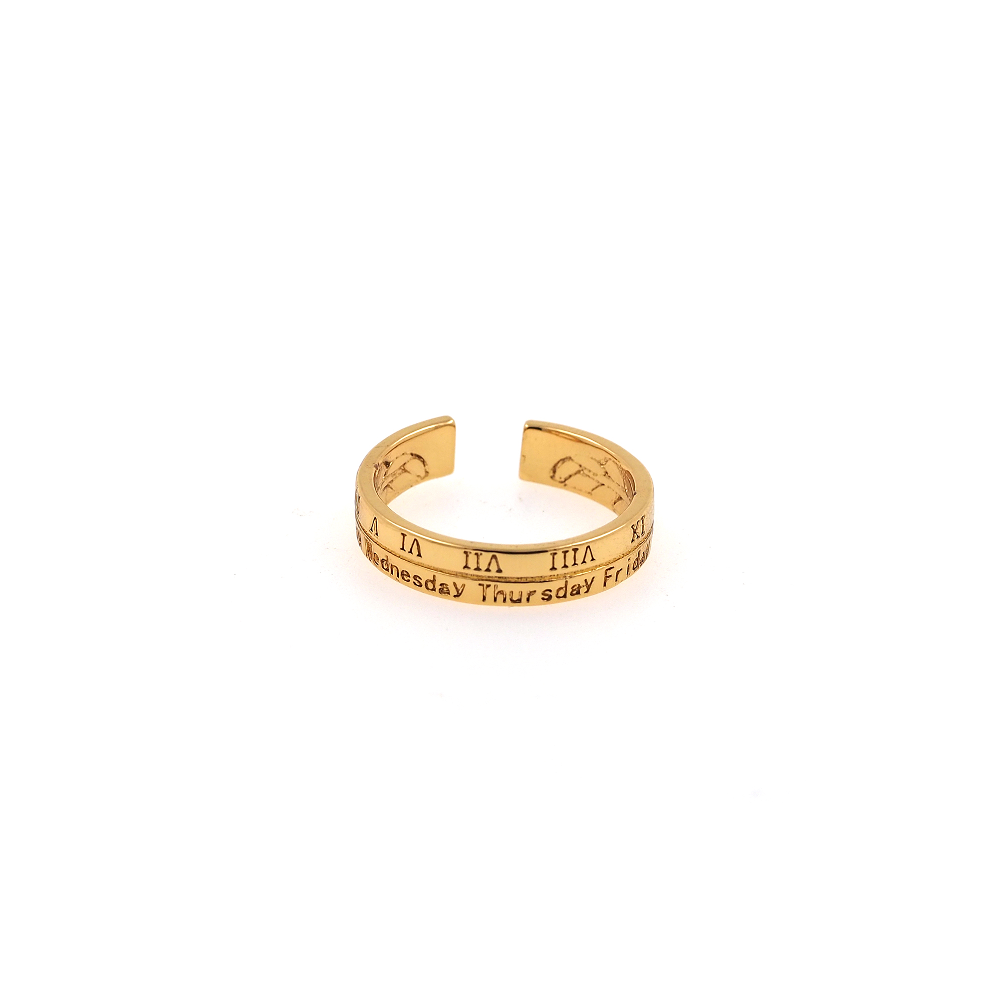 18K Gold Filled Roman Numeral Rings,Stackable Ring,Adjustable Ring,Dainty Ring,Open Ring