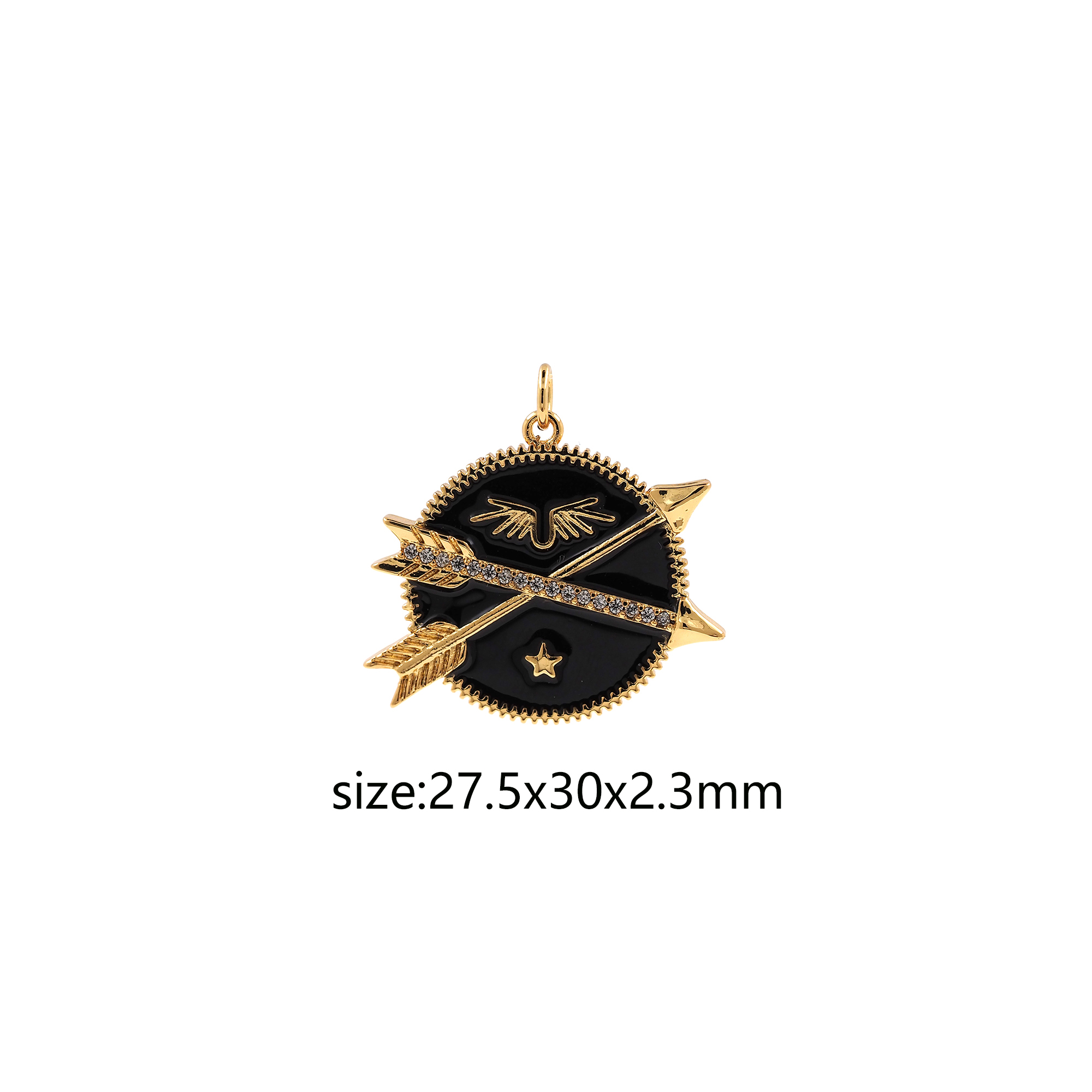 18K Gold Filled Arrow Pendant,Enamel Arrow Charm Earrings Necklace for DIY Jewelry Making Supply