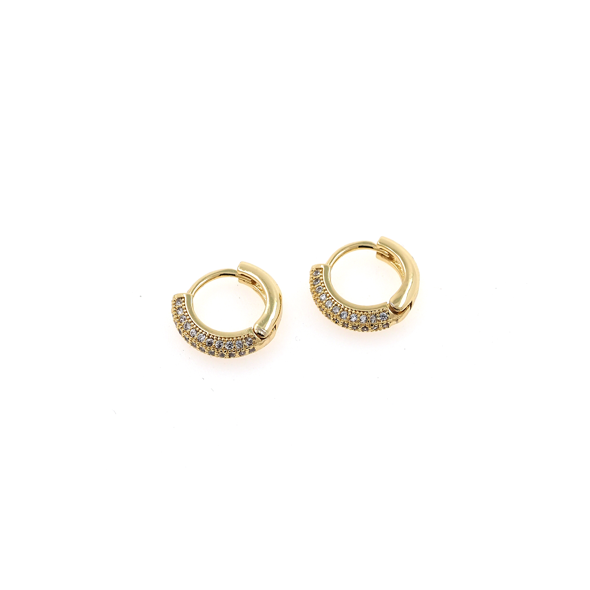 18K Gold Filled Cubic Zirconia Earrings,Dainty Zirconia Earrings,Gold Hoops,Dainty CZ Hoops Huggie