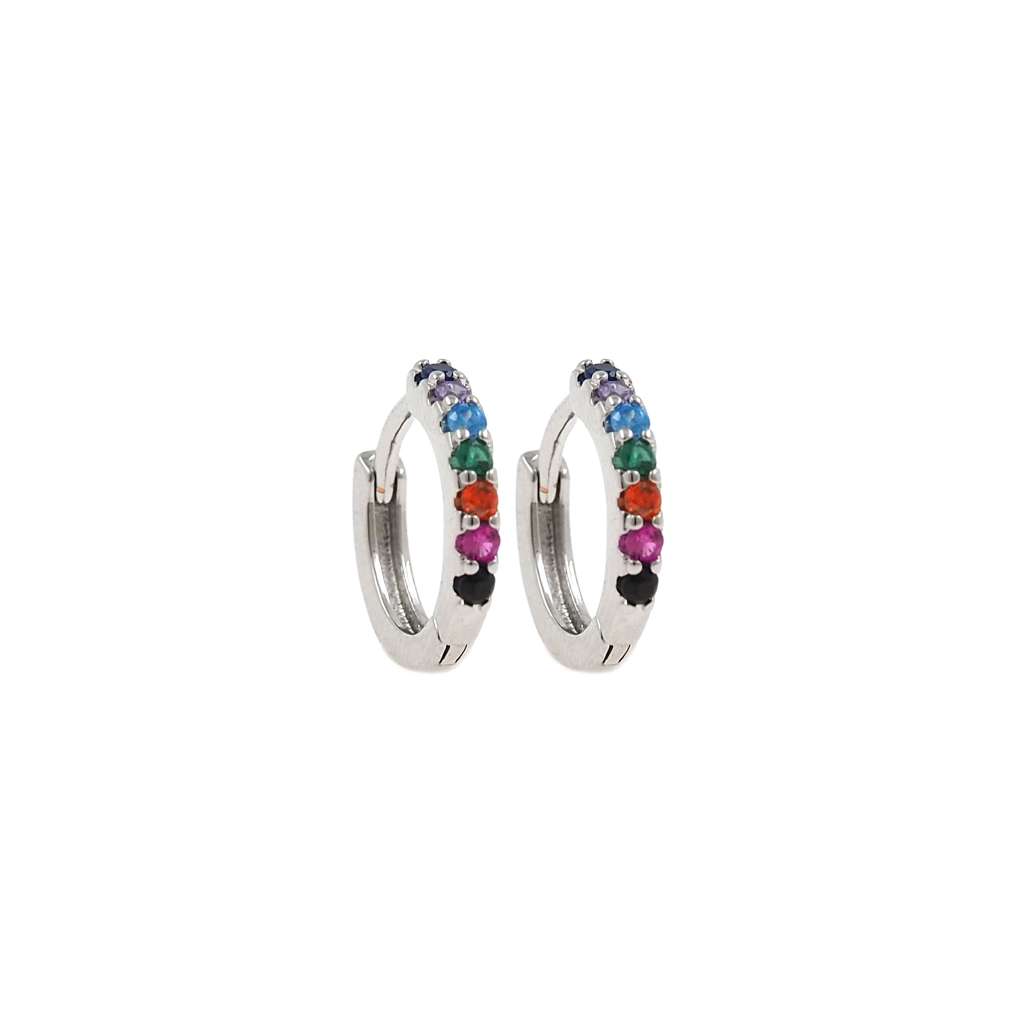 18K Gold Filled Colorful Zirconia Earrings,Dainty Zirconia Earrings,Gold Hoops,Dainty CZ Hoops Huggie