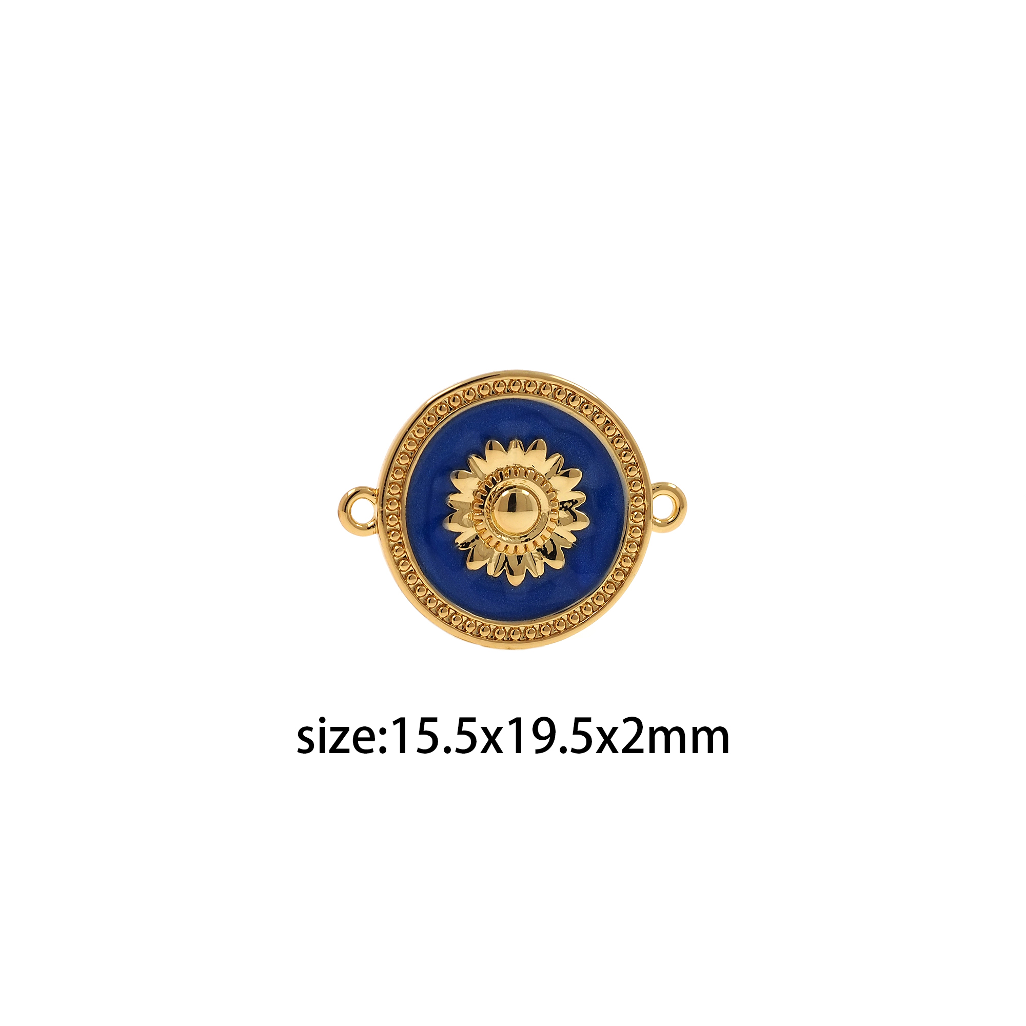 18K Gold Filled Sunflower Connector,Enamel Sunflower Charm Necklace Bracelet for DIY Jewelry Making Supply