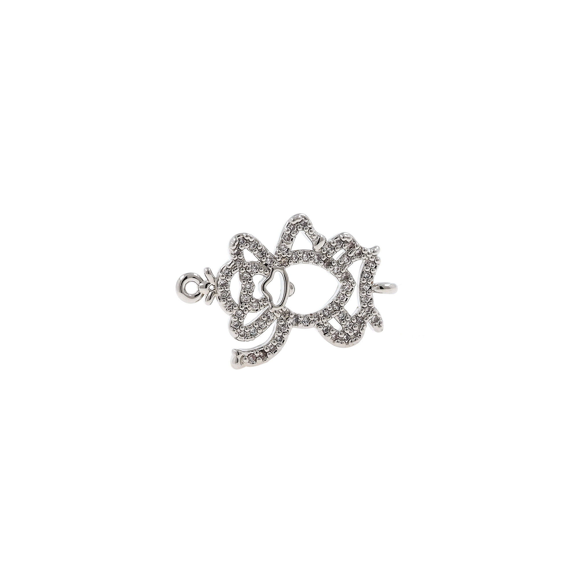 18K Gold Filled Monkey Connector,CZ Micro Pave Monkey Charm Necklace Bracelet for DIY Jewelry Making Supply