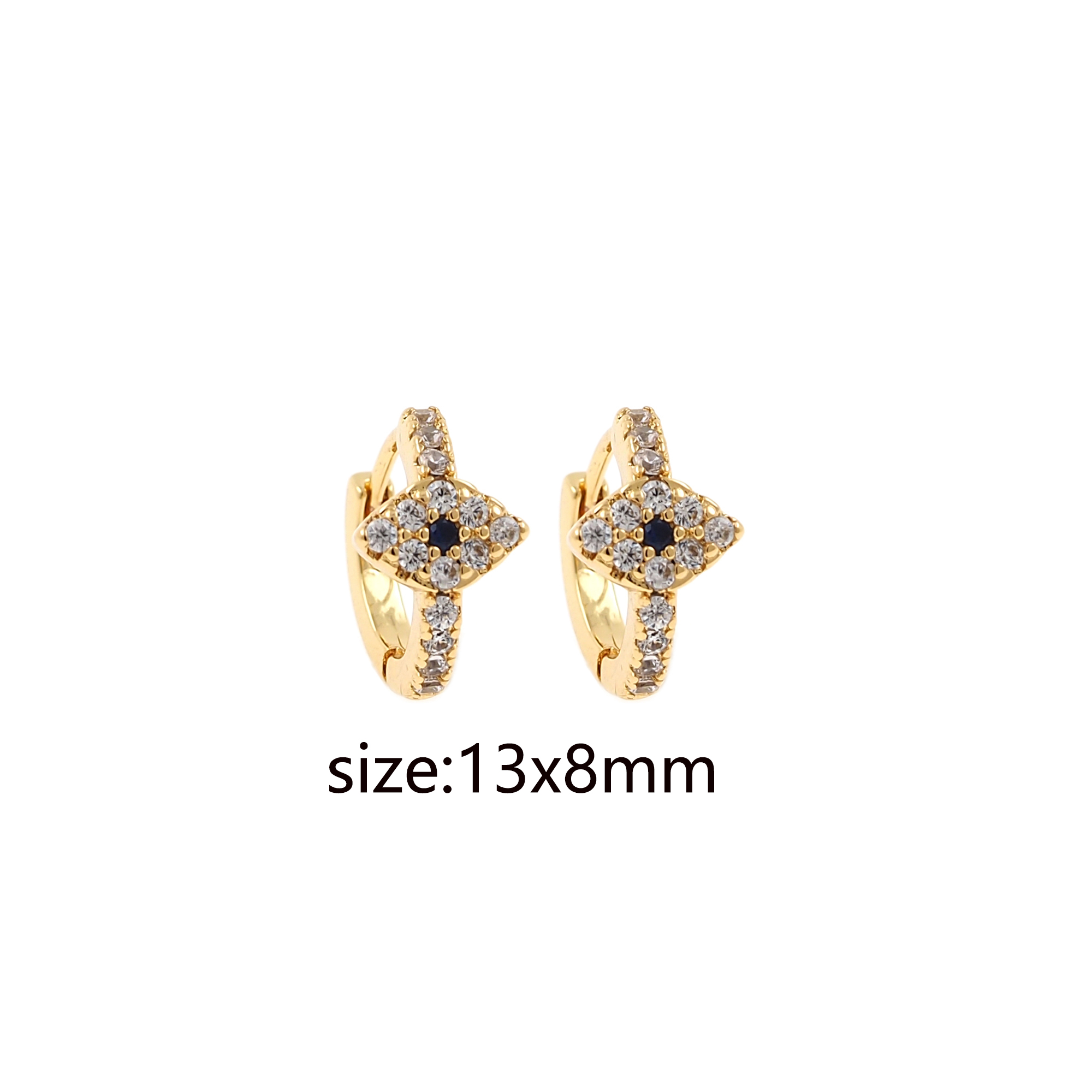 18K Gold Filled Evil Eye Earrings,Gold CZ Hoops,Dainty Evil Eye Hoops,Dainty Zirconia Earrings,Gold Hoops
