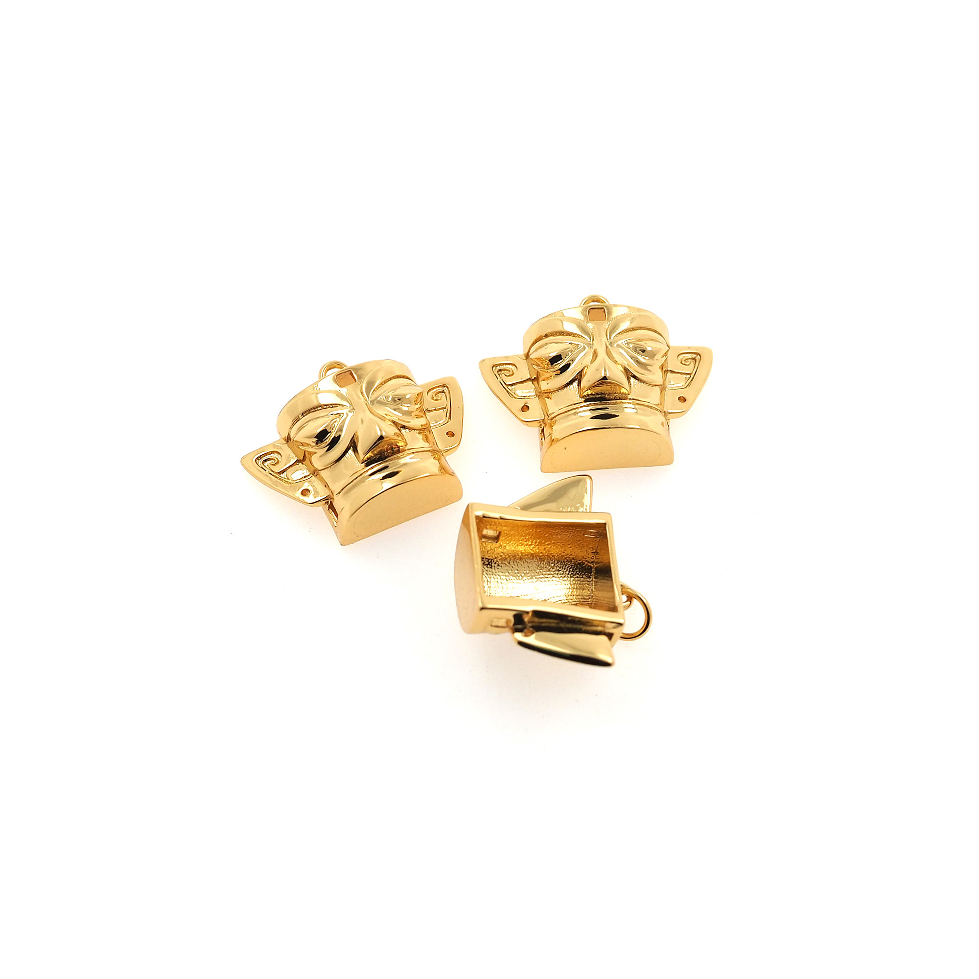 18K Gold Filled Mask Pendant,Dainty Mask Charm Earrings Necklace for DIY Jewelry Making Supply