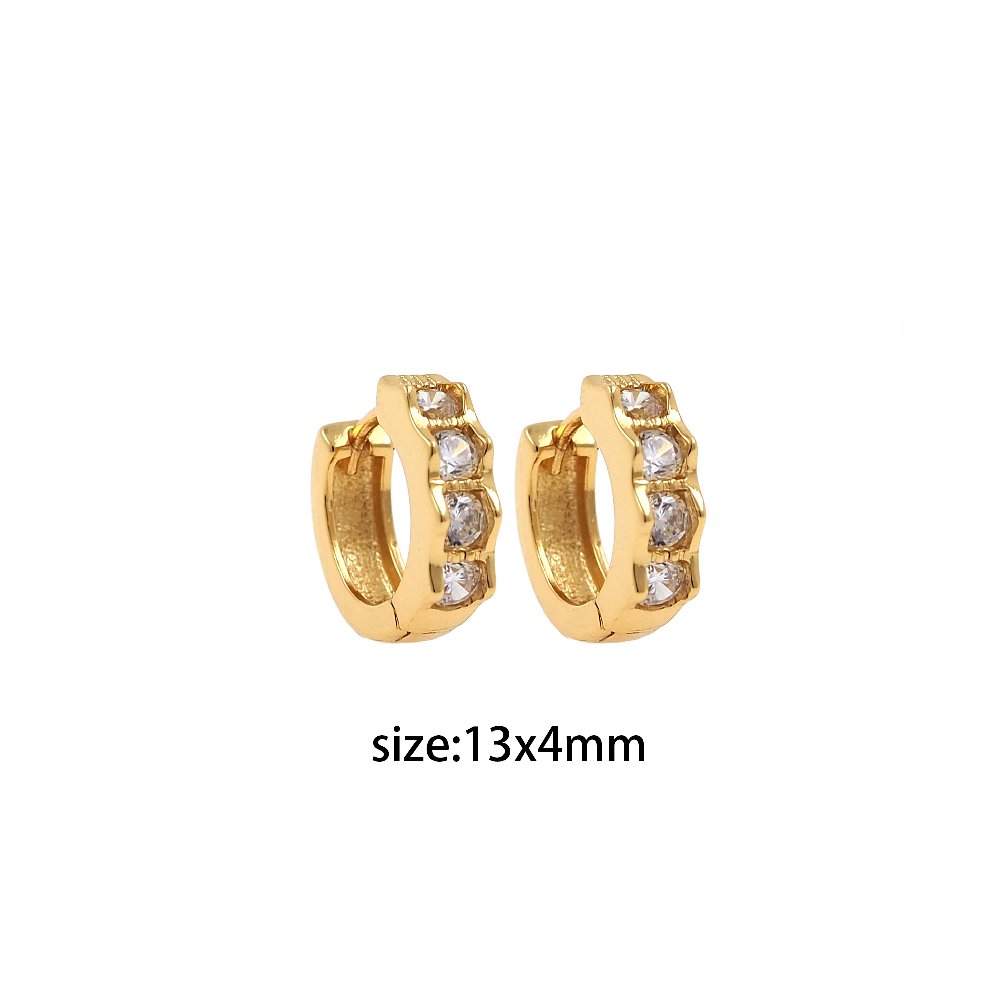 18K Gold Filled Cubic Zirconia Earrings,Dainty Zirconia Earrings,Gold Hoops,Dainty CZ Hoops Huggie