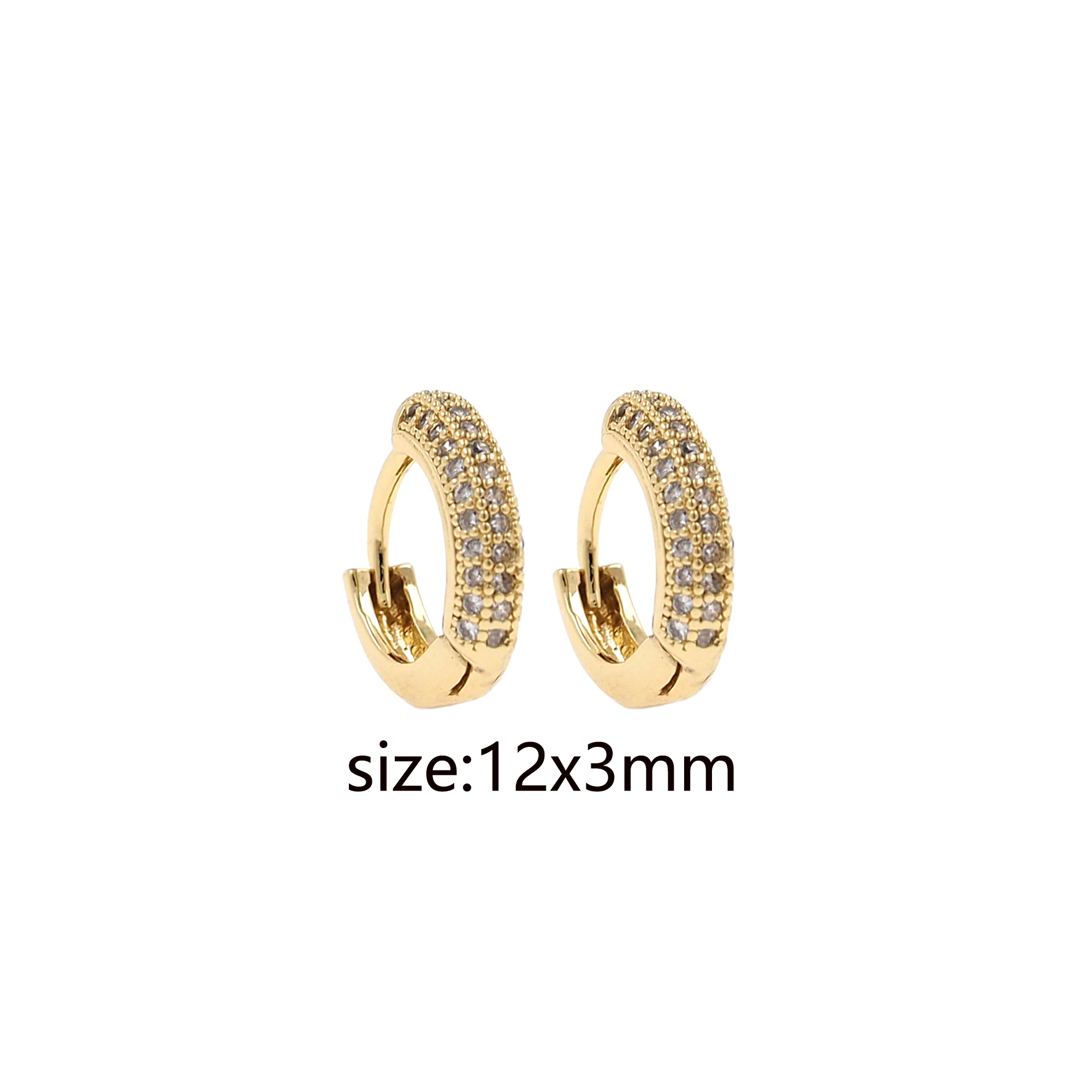 18K Gold Filled Cubic Zirconia Earrings,Dainty Zirconia Earrings,Gold Hoops,Dainty CZ Hoops Huggie