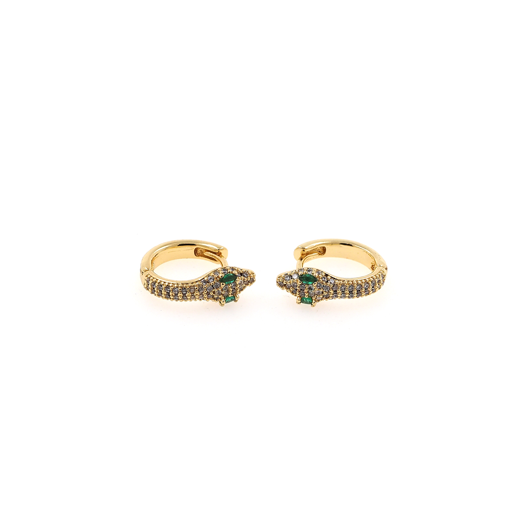 18K Gold Filled Snake Earrings,CZ Hoops,Dainty Snake Hoops,Minimalist Earrings,Gold Hoops