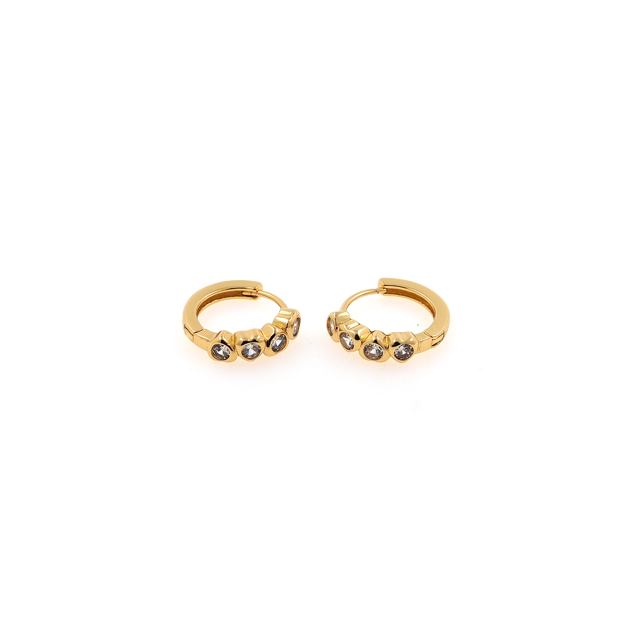 18K Gold Filled Heart Hoop Earrings,Gold CZ Hoops,Dainty Hoops Huggie,Dainty Zirconia Earrings,Gold Hoops