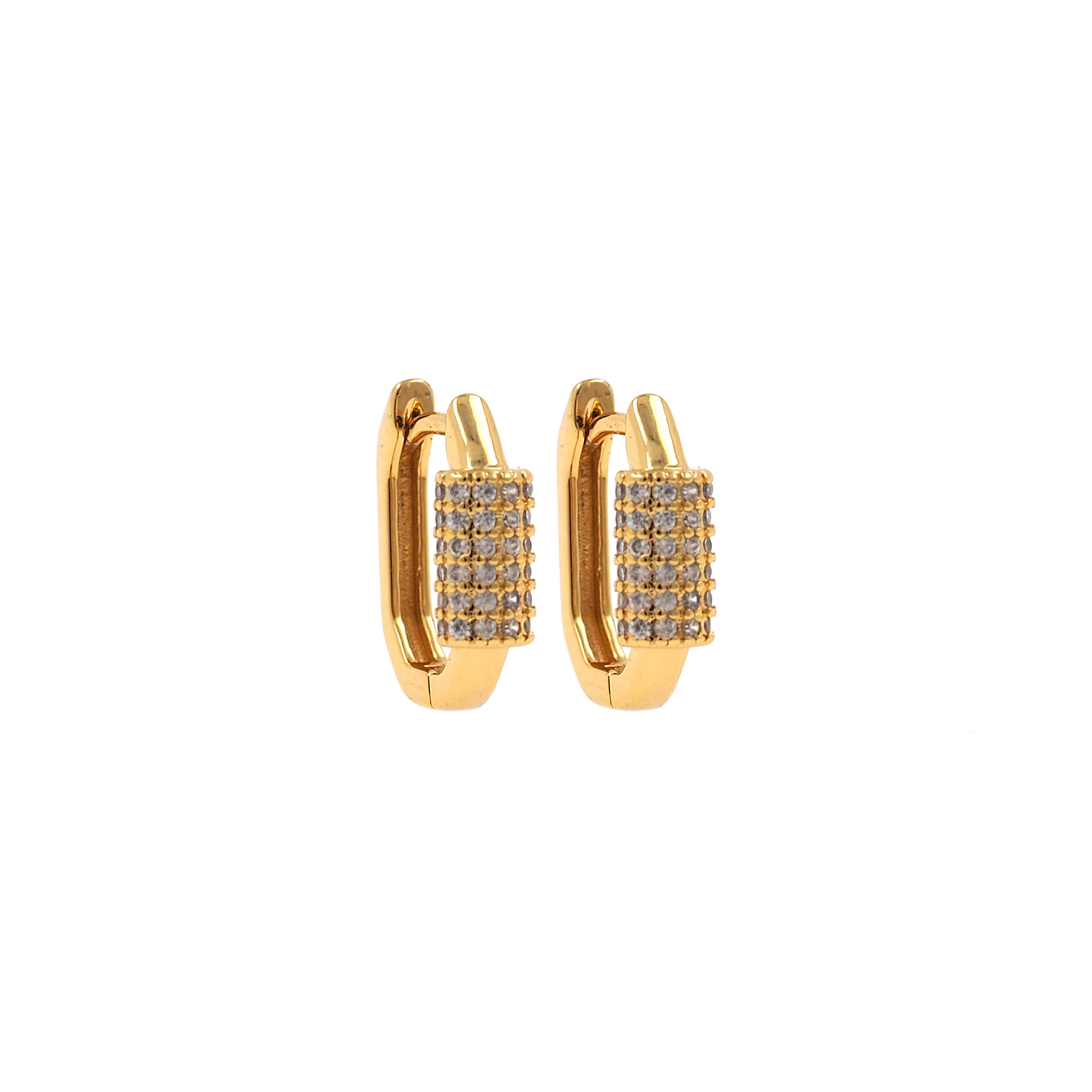 18K Gold Filled Oval Hoops Earrings,CZ Micor Pave Rectangular Hoops,Gold Huggies Hoop Earrings,Minimalist Earrings