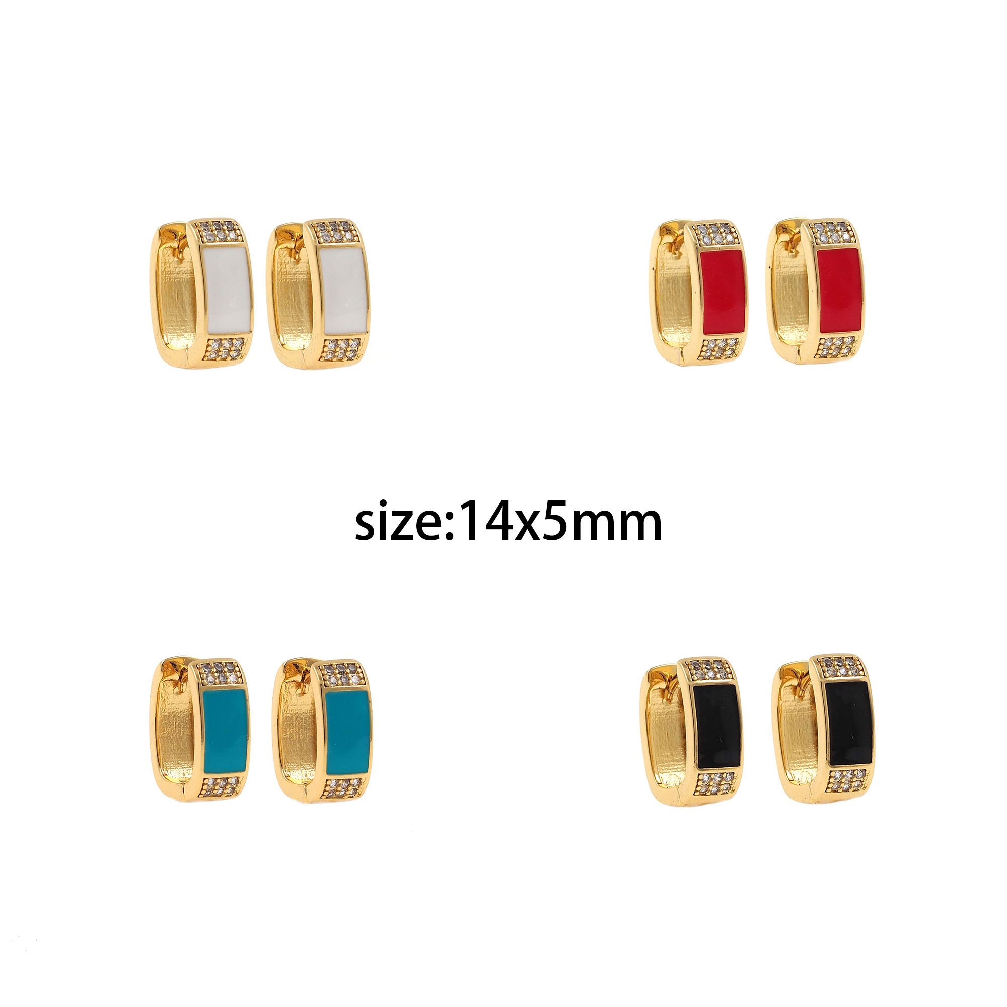 18K Gold Filled Enamel Earrings,Colorful Enamel Hoops,Minimalist Enamel Earrings,Gold Hoop Earrings,Huggie Earrings
