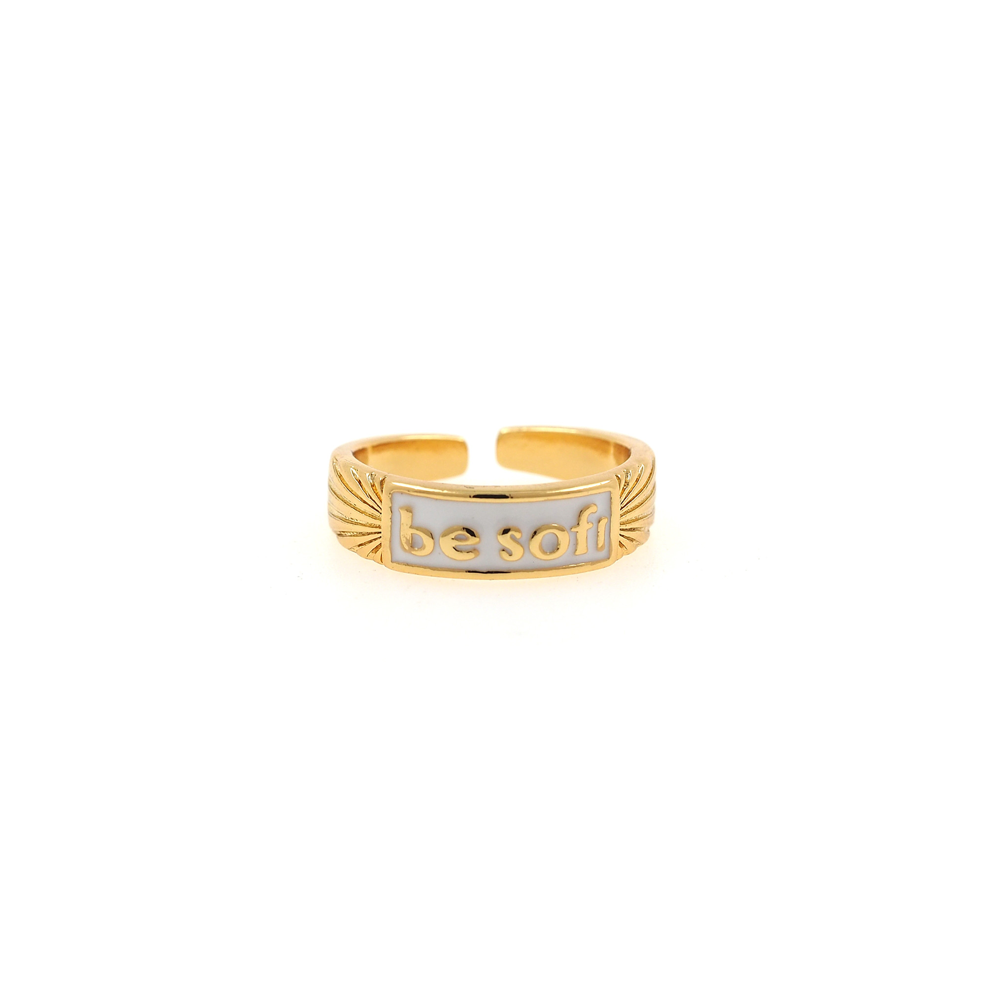 18K Gold Filled Enamel Ring,Nameplate Ring,Colorful Rings,Adjustable Ring,Minimalist Ring,Open Ring