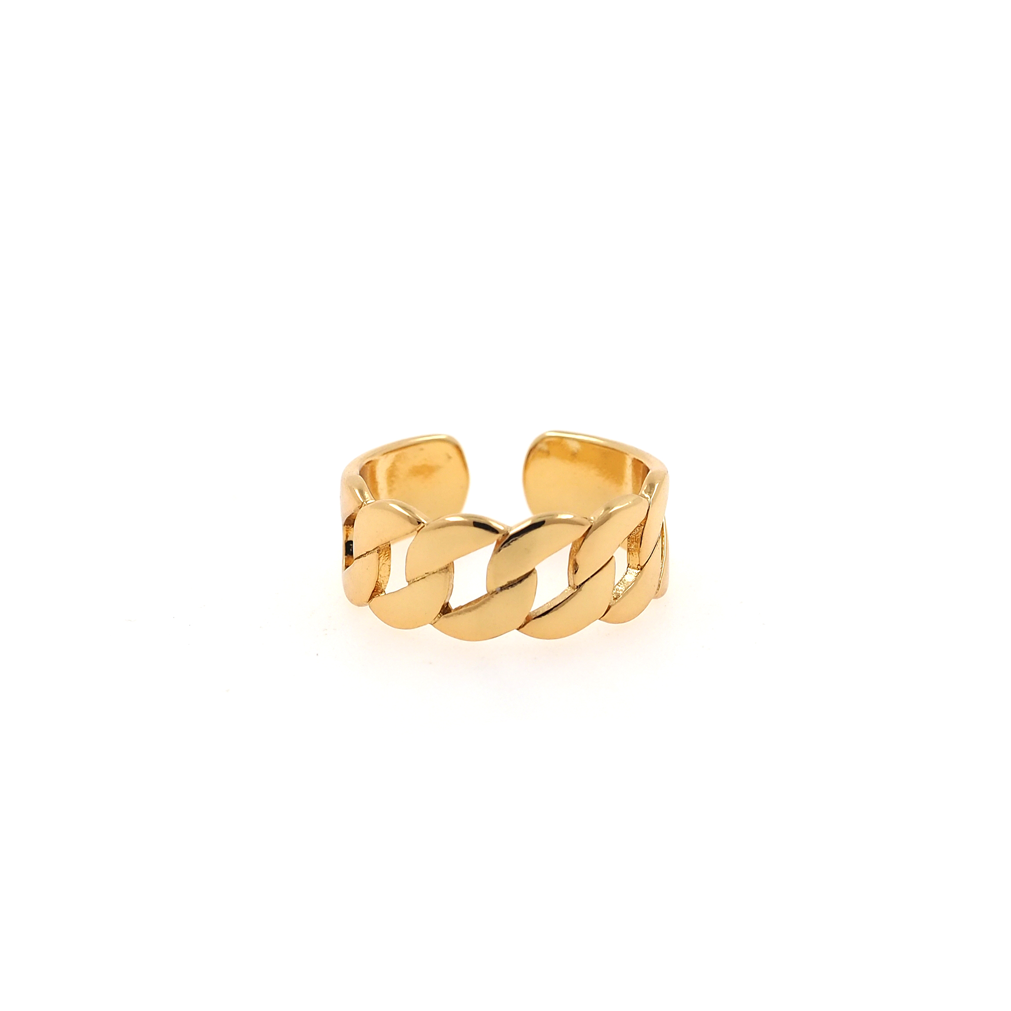 18K Gold Filled Cuban Chain Rings,Gold Link Ring,Adjustable Ring,Minimalist Ring,Open Ring