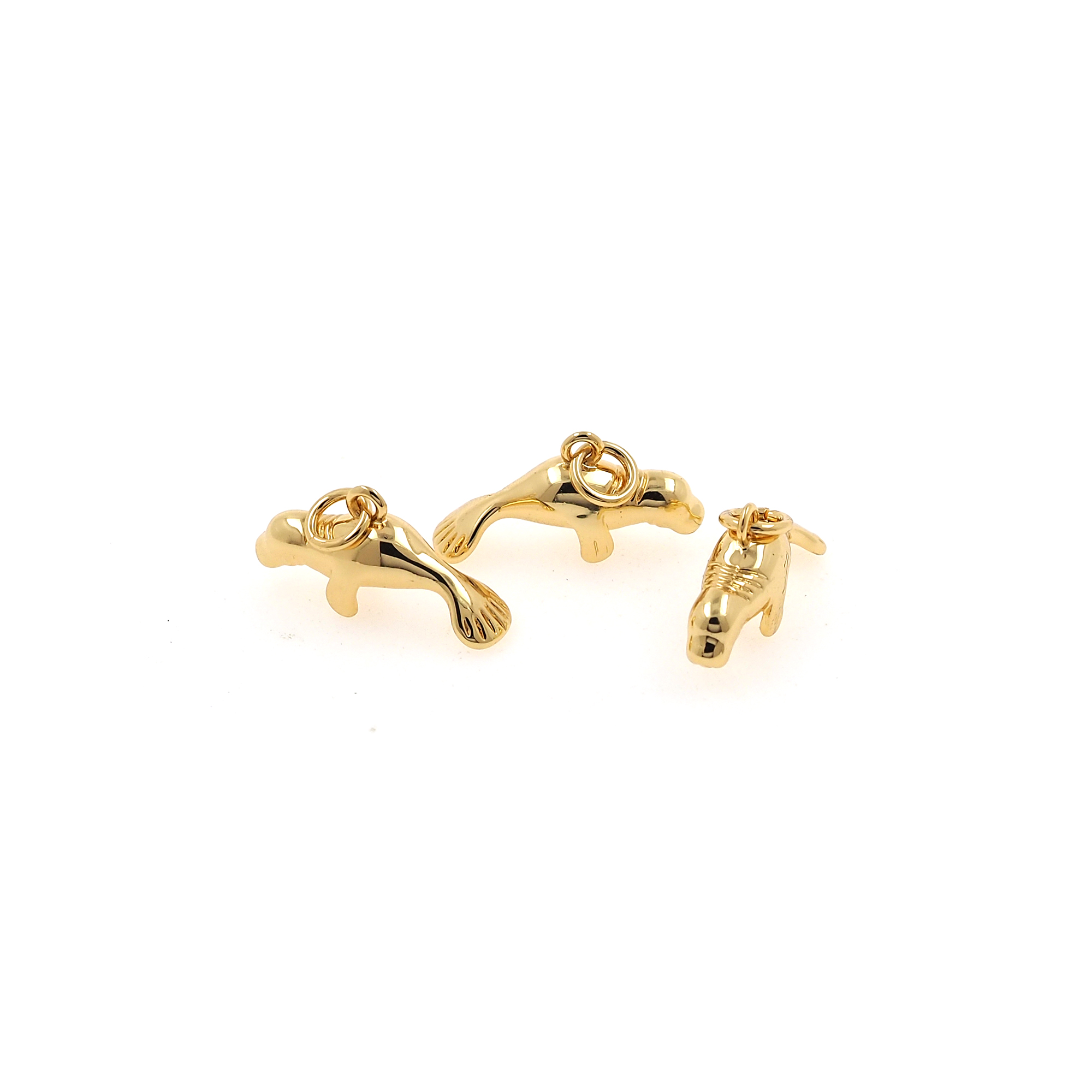 18K Gold Filled Seal Pendant,Cute Seal Charm Earrings Necklace for DIY Jewelry Making Supply