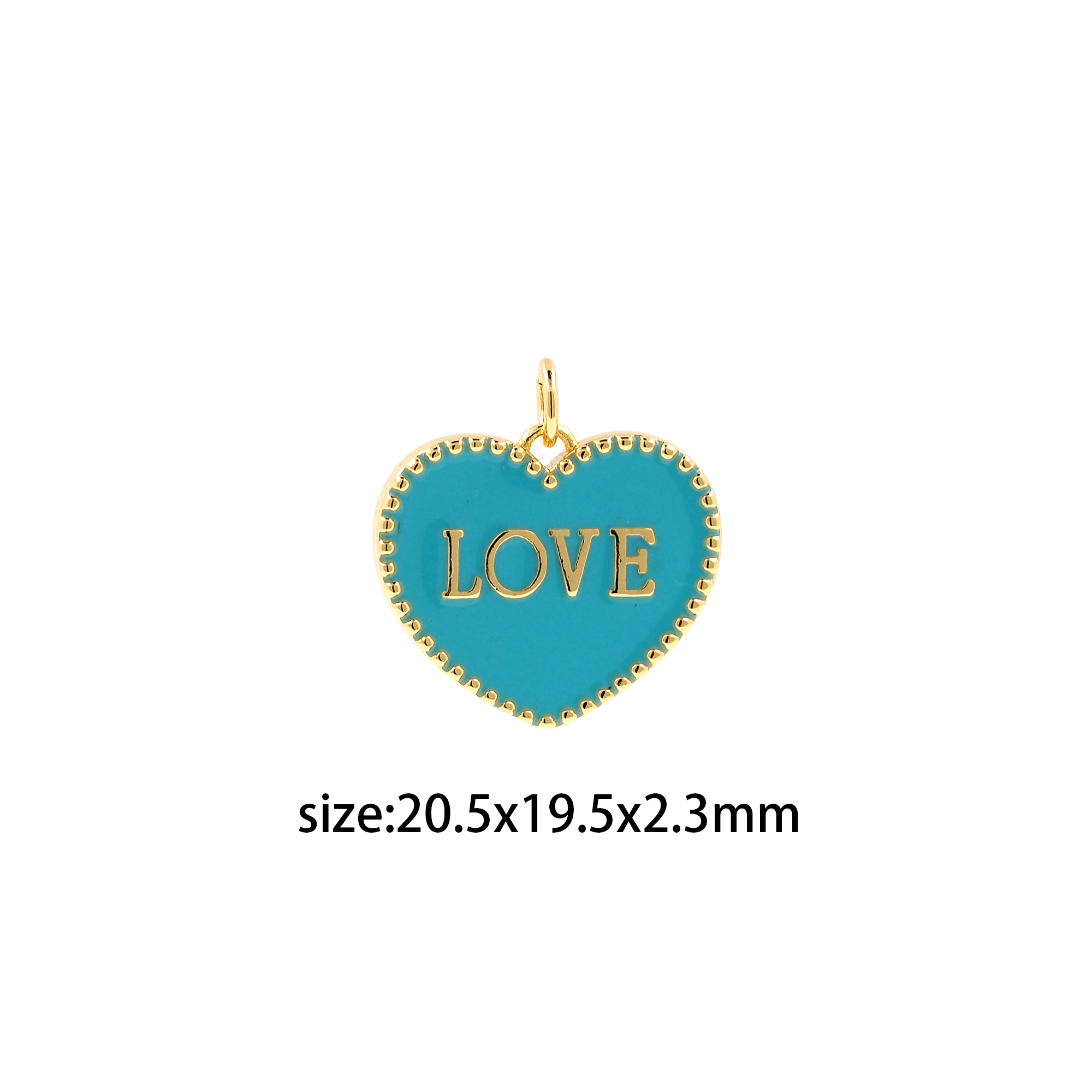 18K Gold Filled Heart Pendant,Enamel Love Heart Charm Earrings Necklace for DIY Jewelry Making Supply