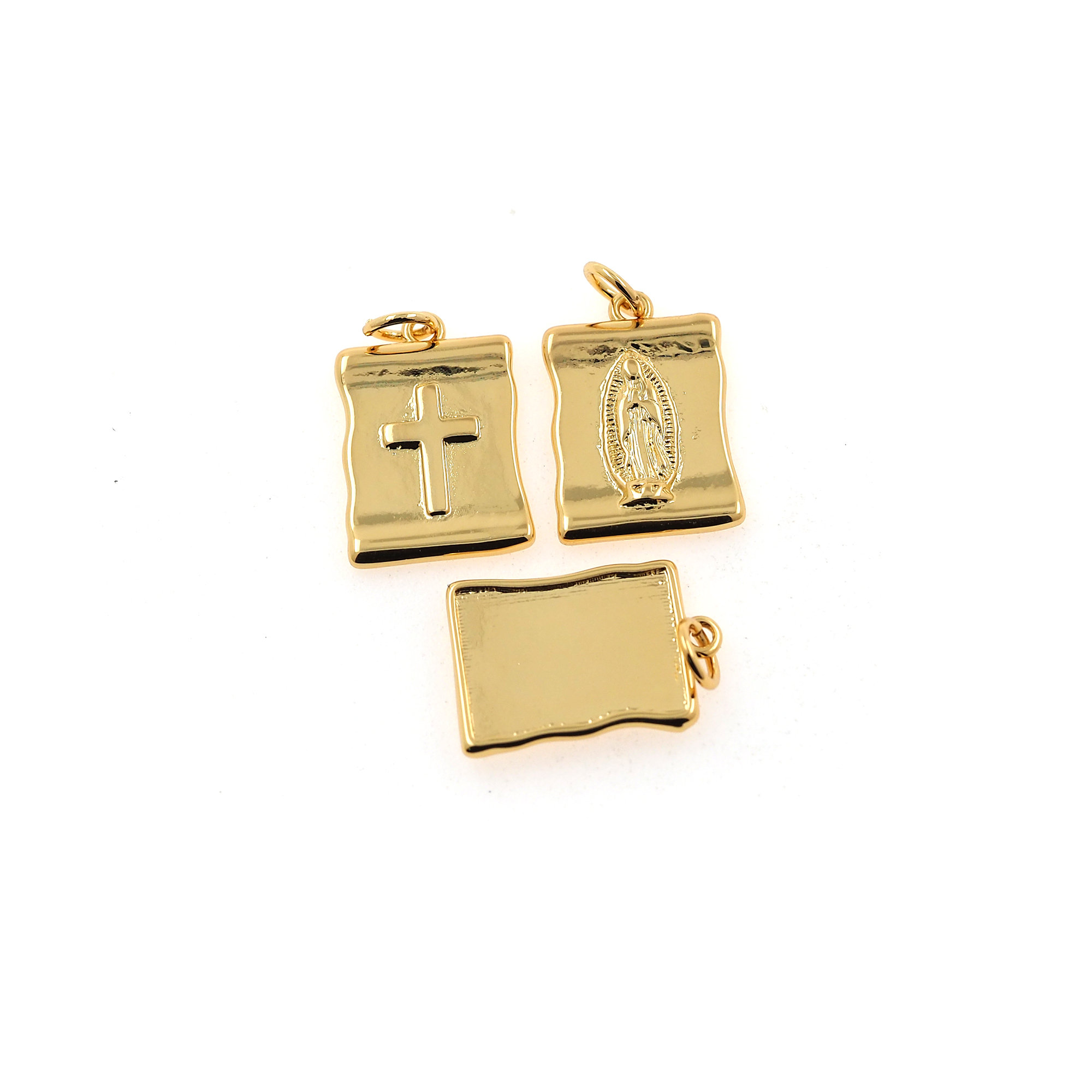 Dainty Religious Pendant,18K Gold Filled Cross Charm Earrings Necklace for DIY Jewelry Making Supply