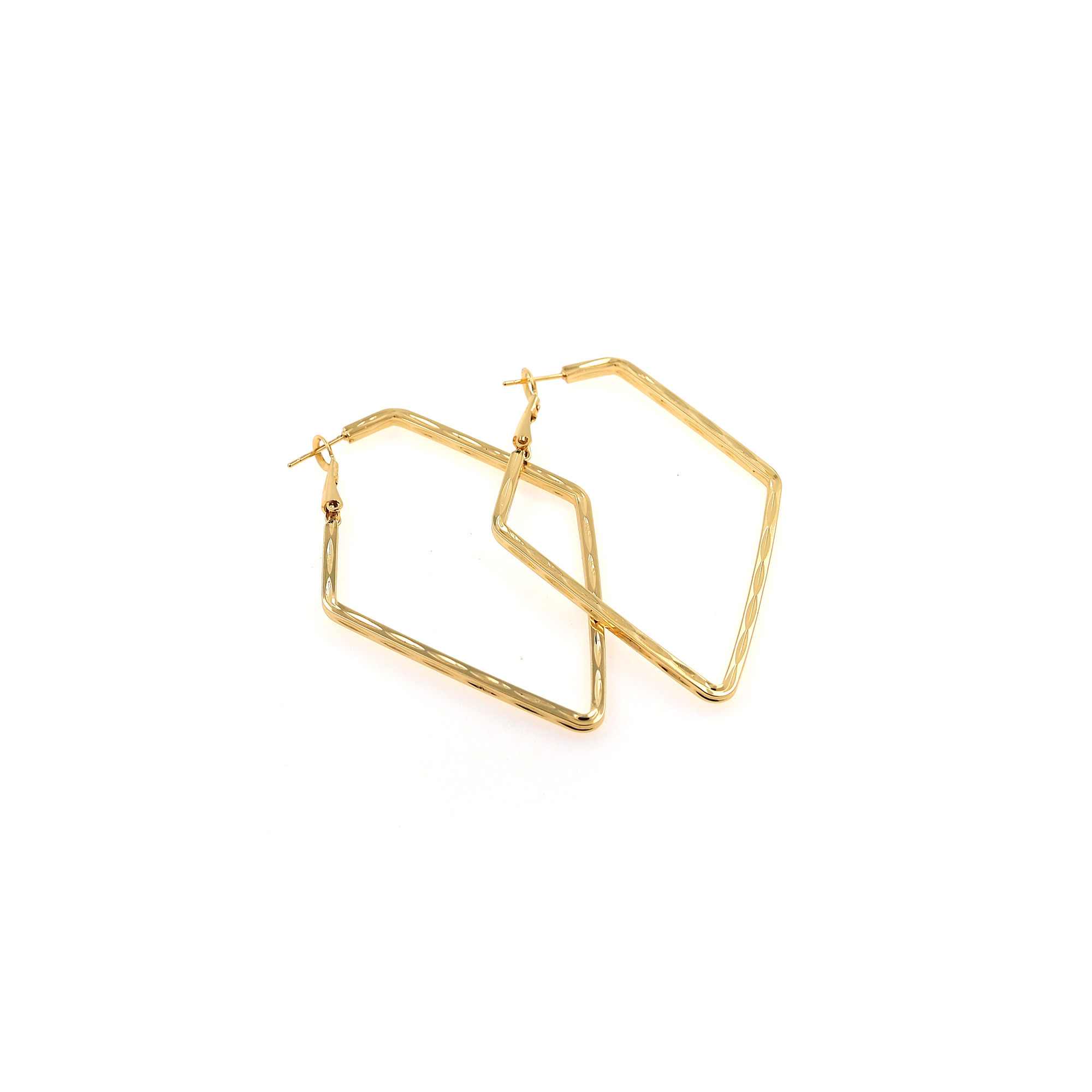 18K Gold Filled Rhombus Shaped Hoops Earrings,Thin Rhombus Hoops,Gold Huggies Hoop Earrings,Minimalist Earrings