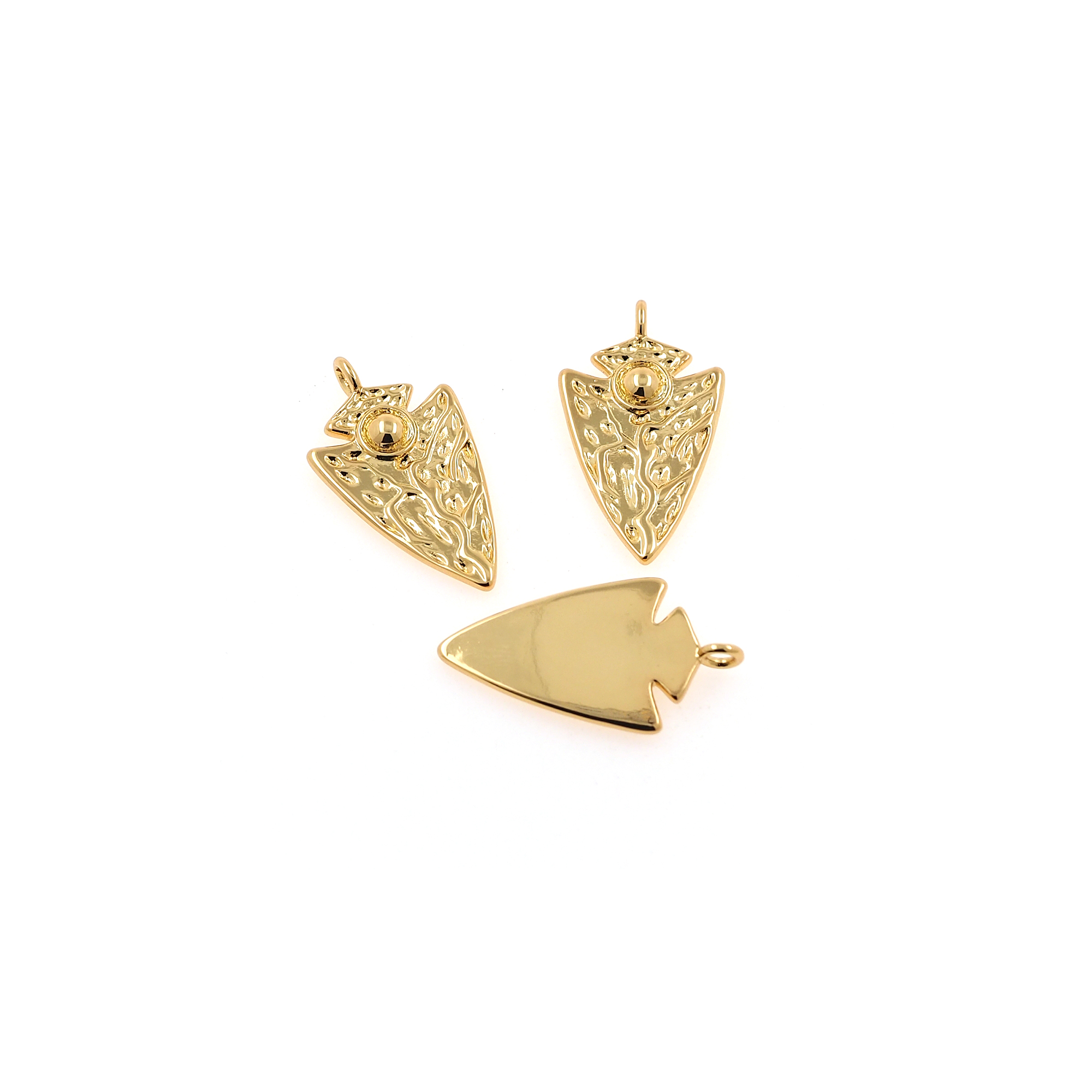 18K Gold Filled Arrow Pendant,Dainty Arrow Charm Earrings Necklace for DIY Jewelry Making Supply