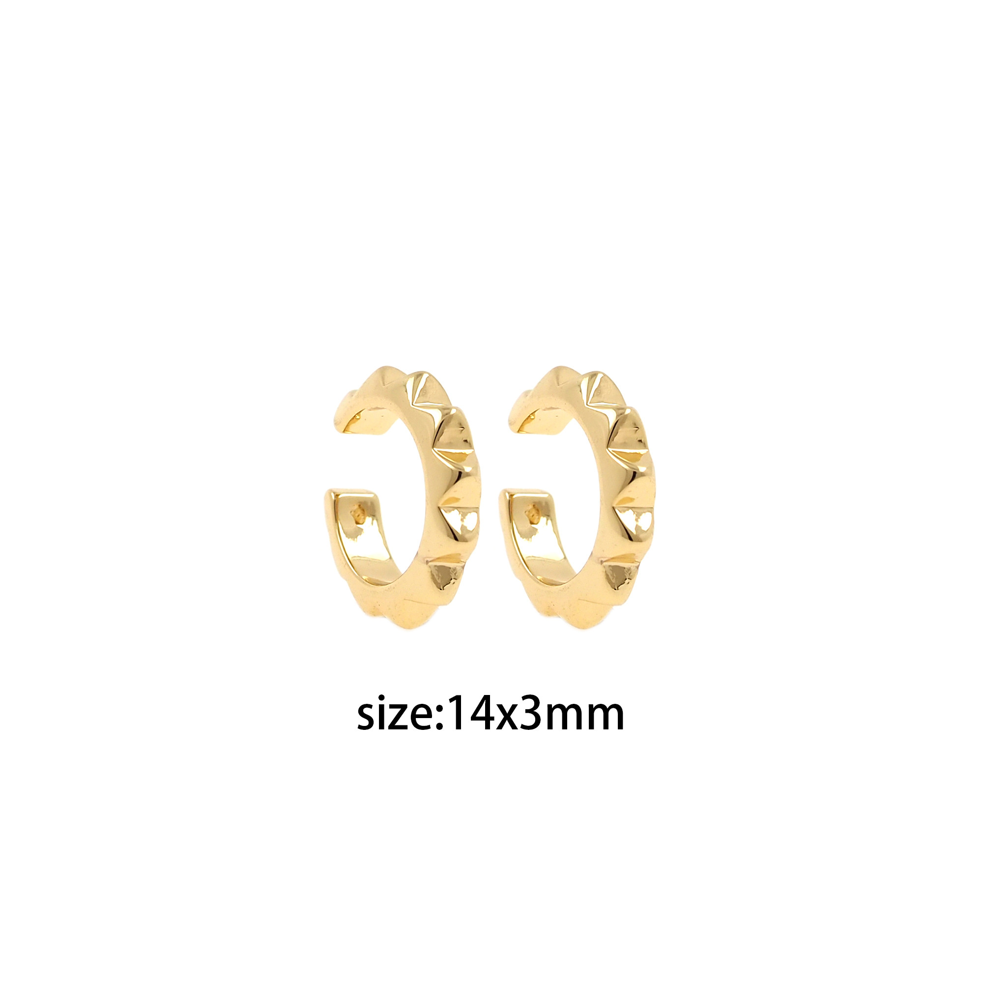 18K Gold Filled Ear Clip Earrings,Spikes Ear Clips,Clip on Earrings,Minimalist Ear Cuff