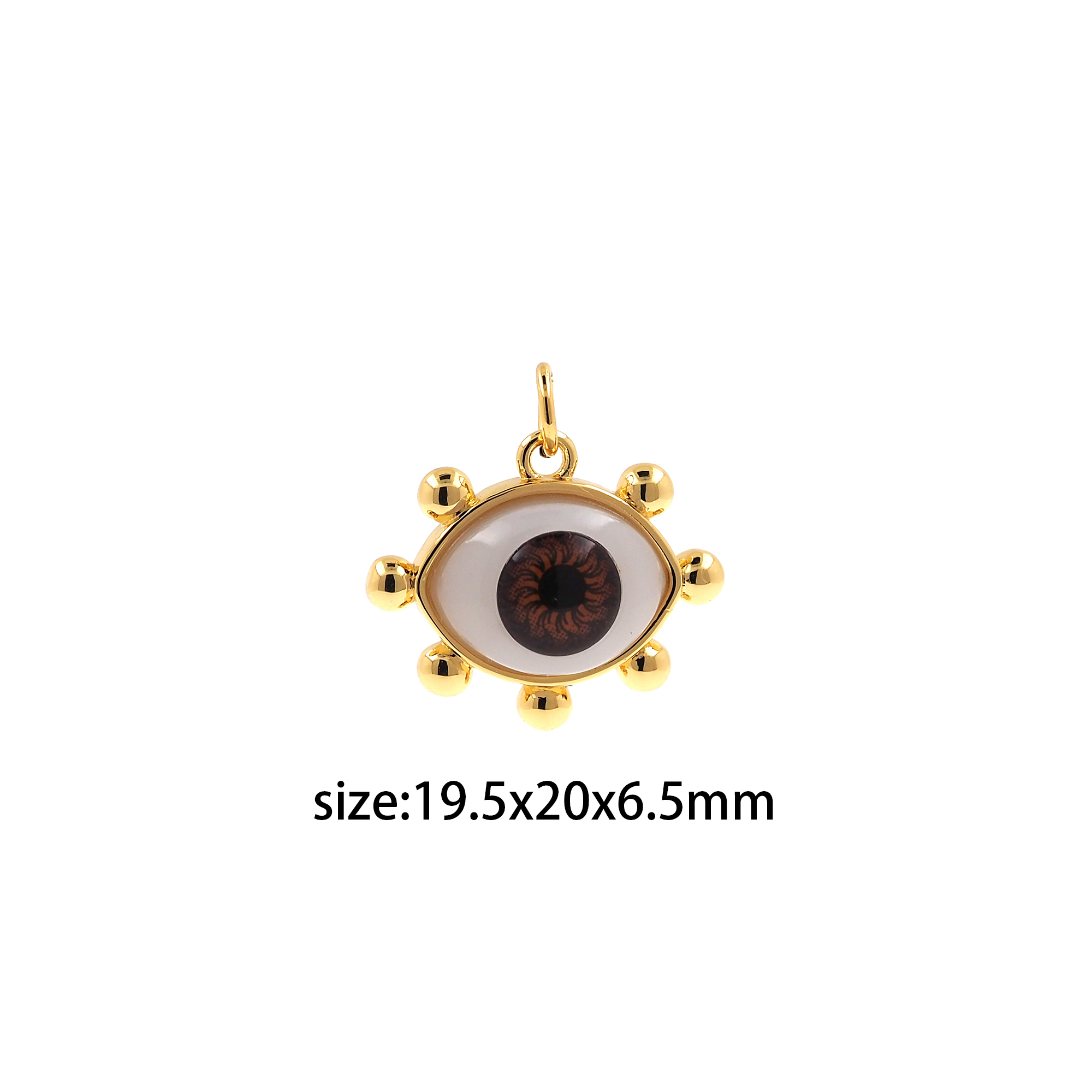 18K Gold Filled Evil Eye Pendant,Amulet Charm Earrings Necklace for DIY Jewelry Making Supply