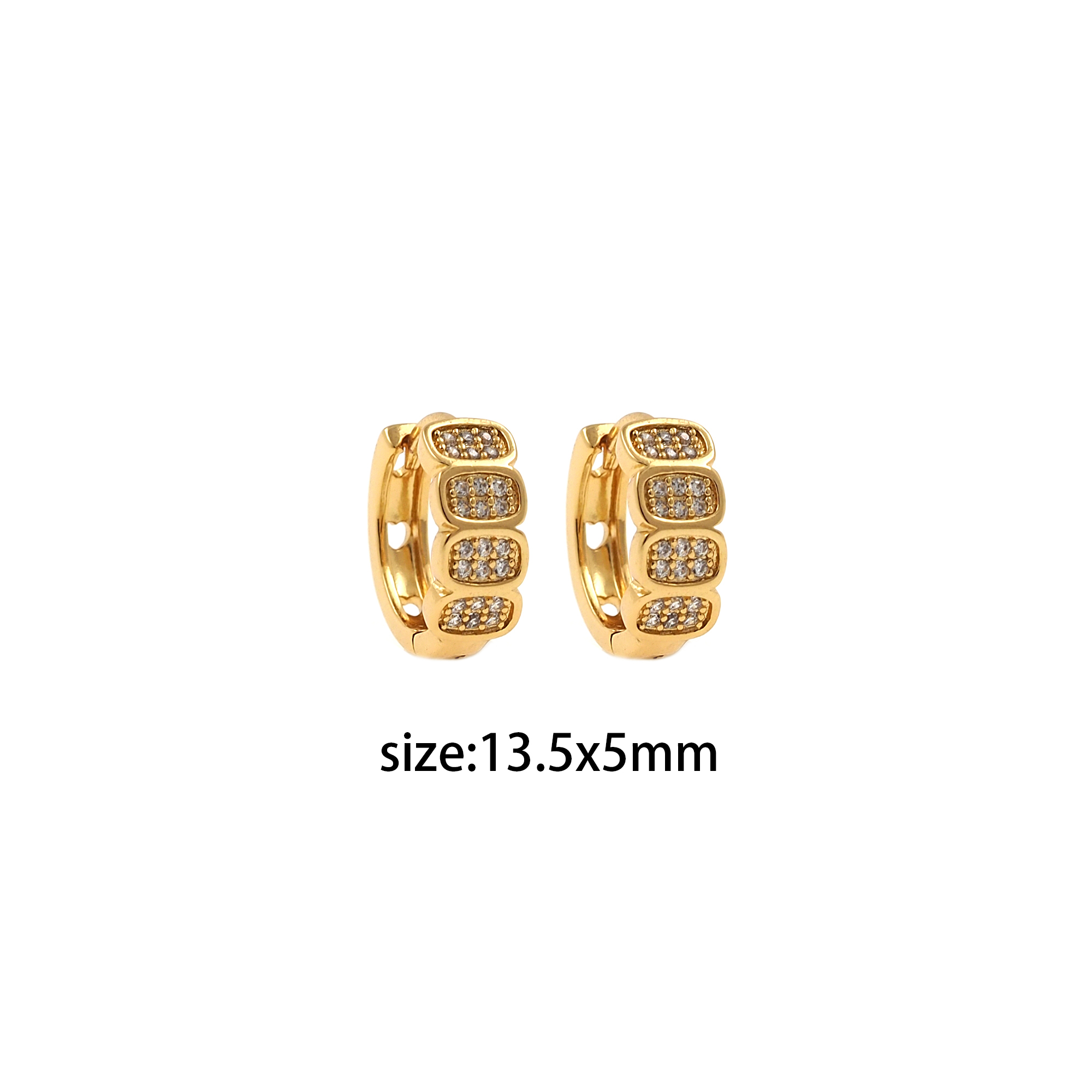 18K Gold Filled Thick Hoops Earrings,Zirconia Hoop,Gold Huggies Hoop Earrings,Minimalist Earrings