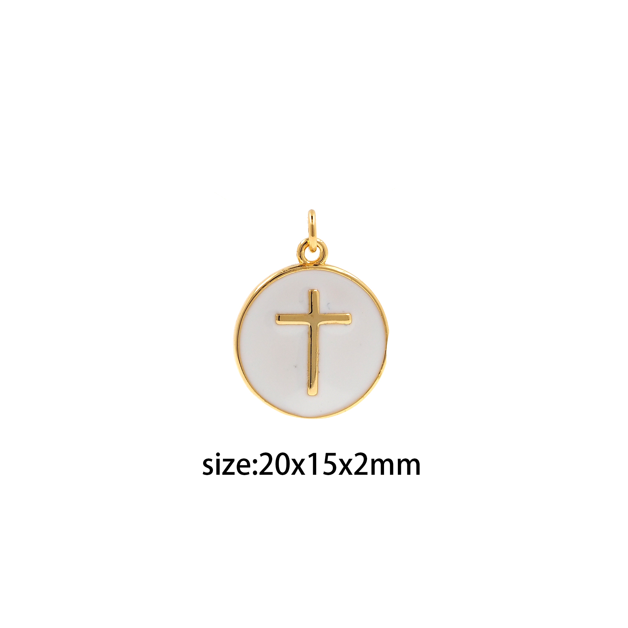 Enamel Cross Pendant,18K Gold Filled Cross Charm Earrings Necklace for DIY Jewelry Making Supply