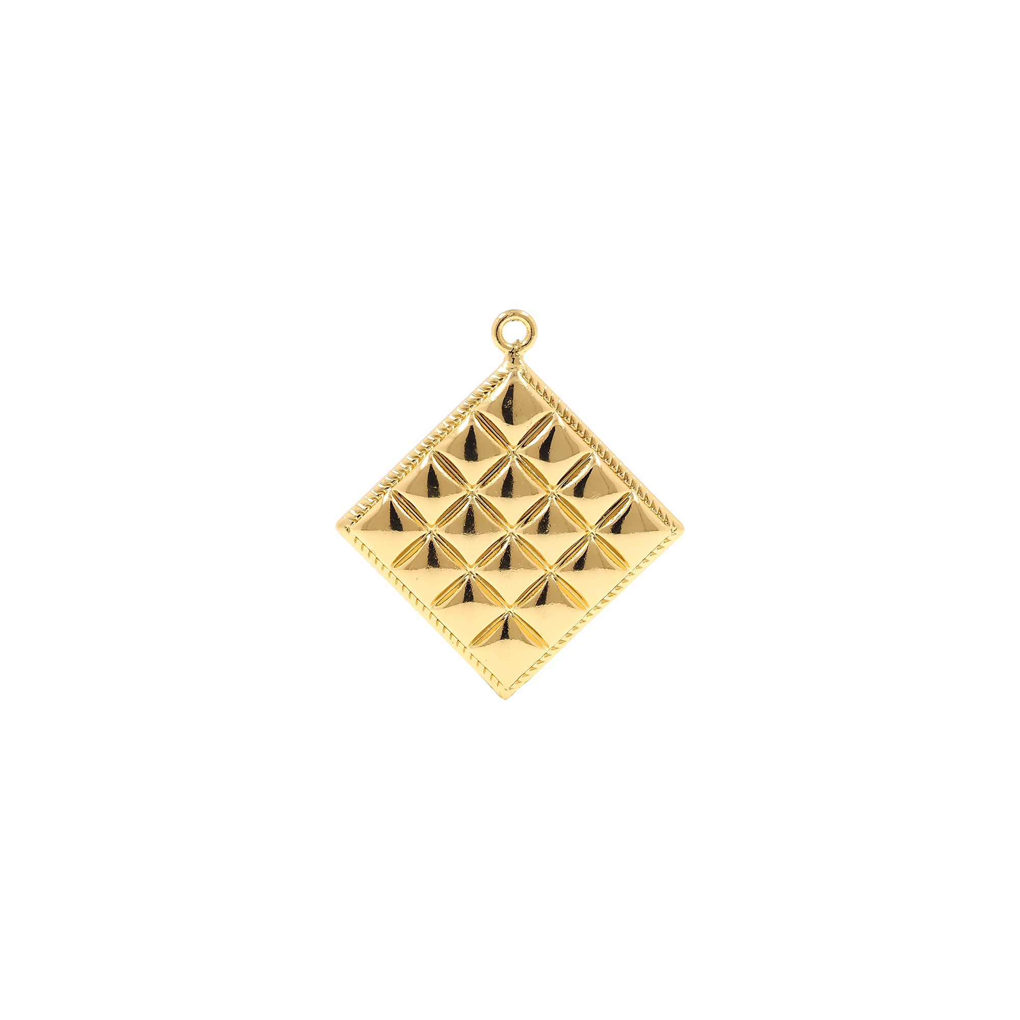 18K Gold Filled Heart Pendant,Round Charm,Square Earrings Necklace for DIY Jewelry Making Supply