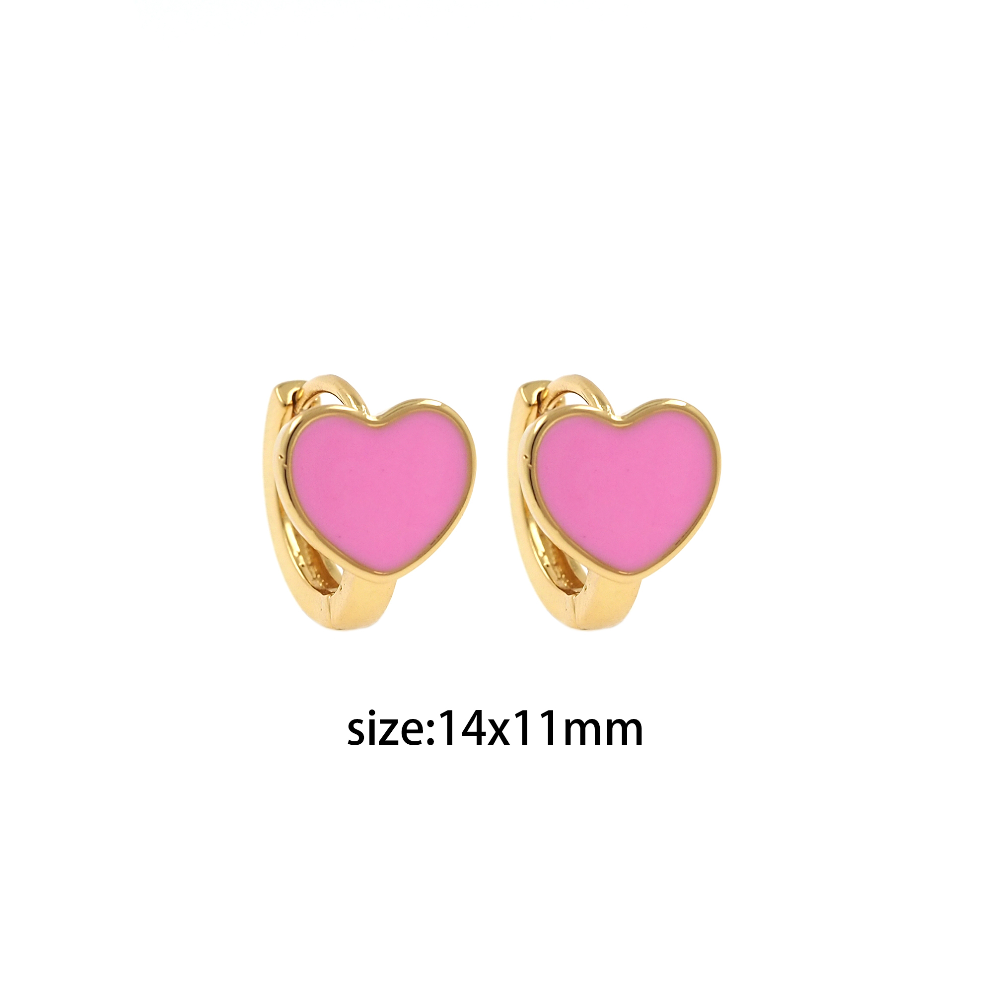 18K Gold Filled Heart Hoop Earrings,Enamel Hoops,Heart Huggie Hoops,Minimalist Earrings