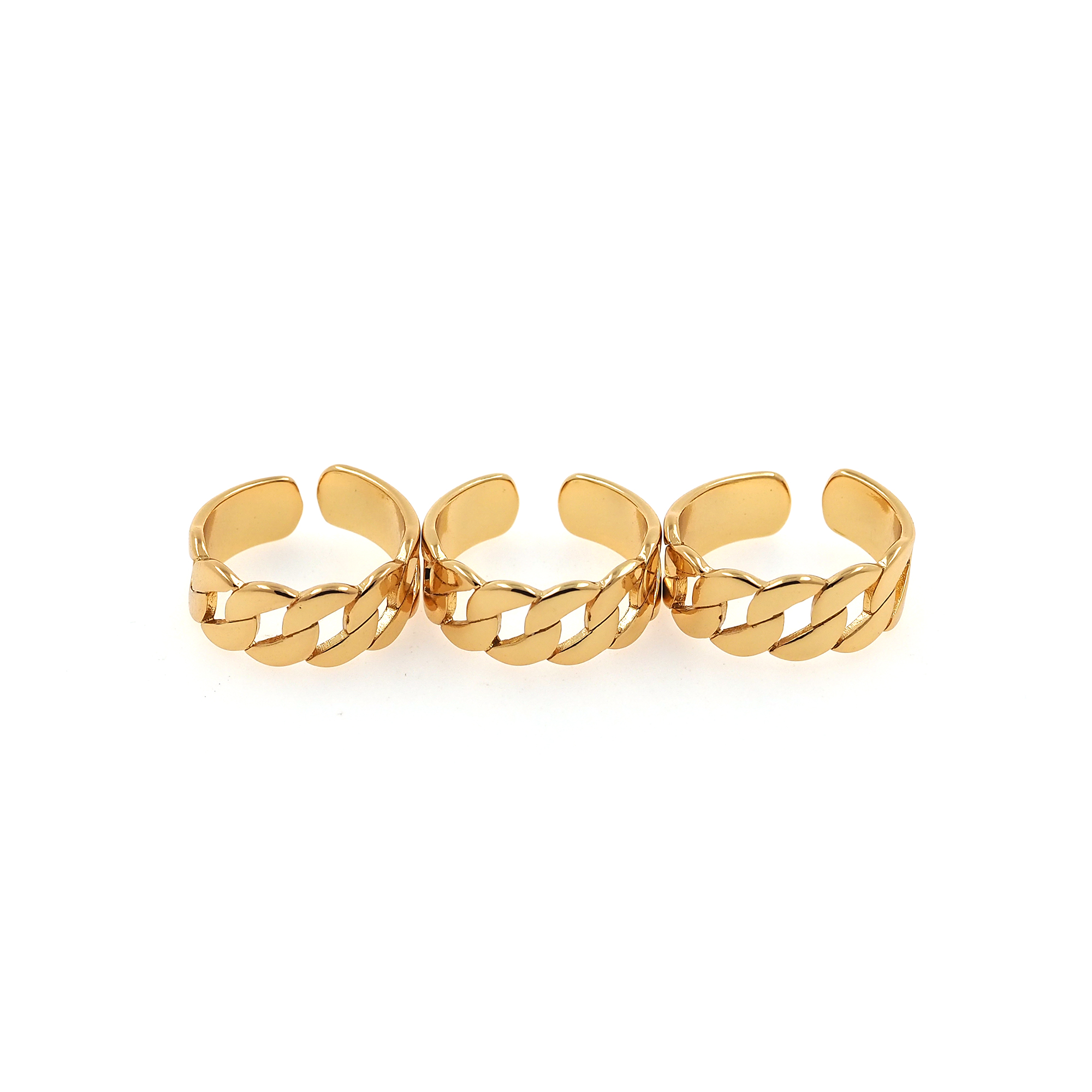 18K Gold Filled Cuban Chain Rings,Gold Link Ring,Adjustable Ring,Minimalist Ring,Open Ring