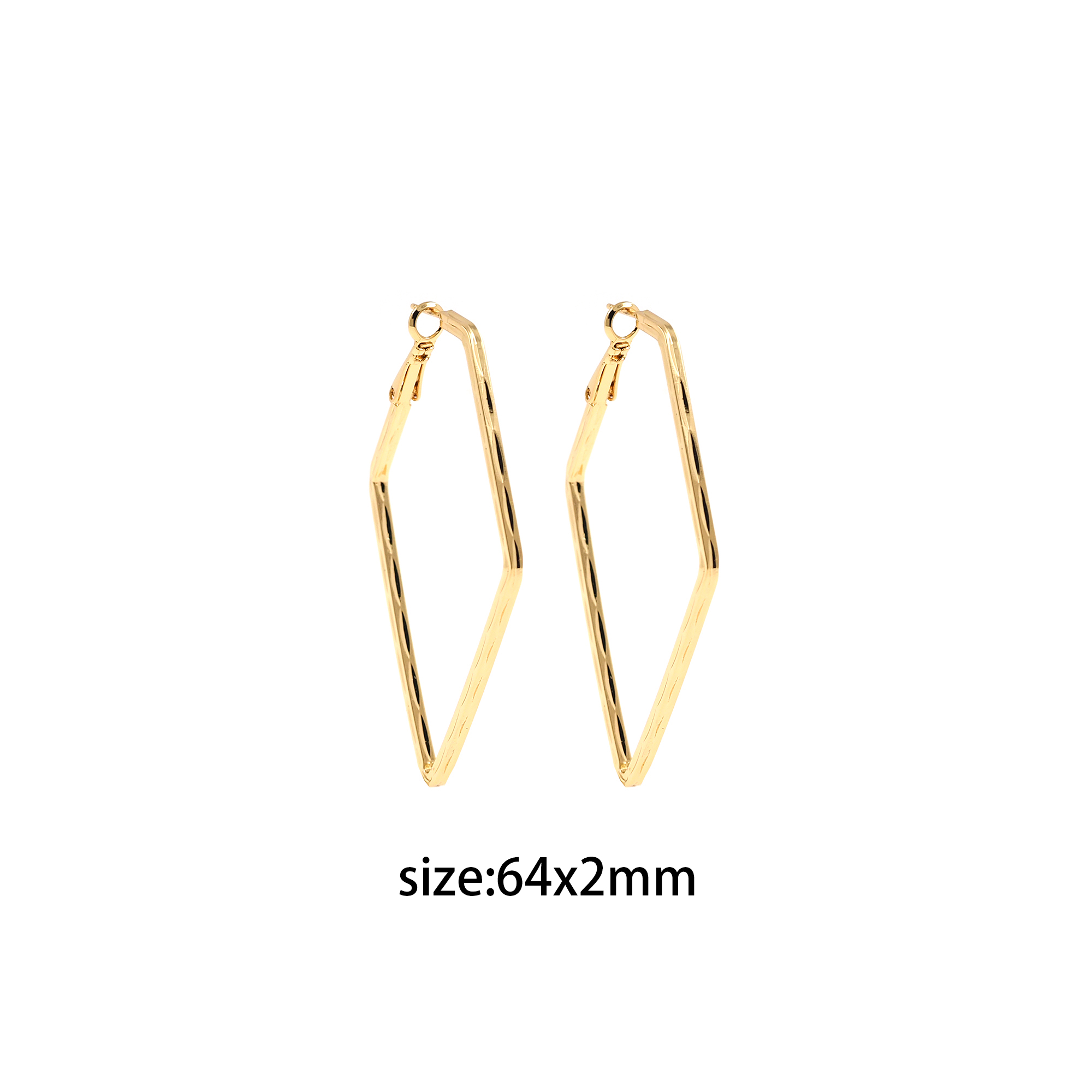 18K Gold Filled Rhombus Shaped Hoops Earrings,Thin Rhombus Hoops,Gold Huggies Hoop Earrings,Minimalist Earrings
