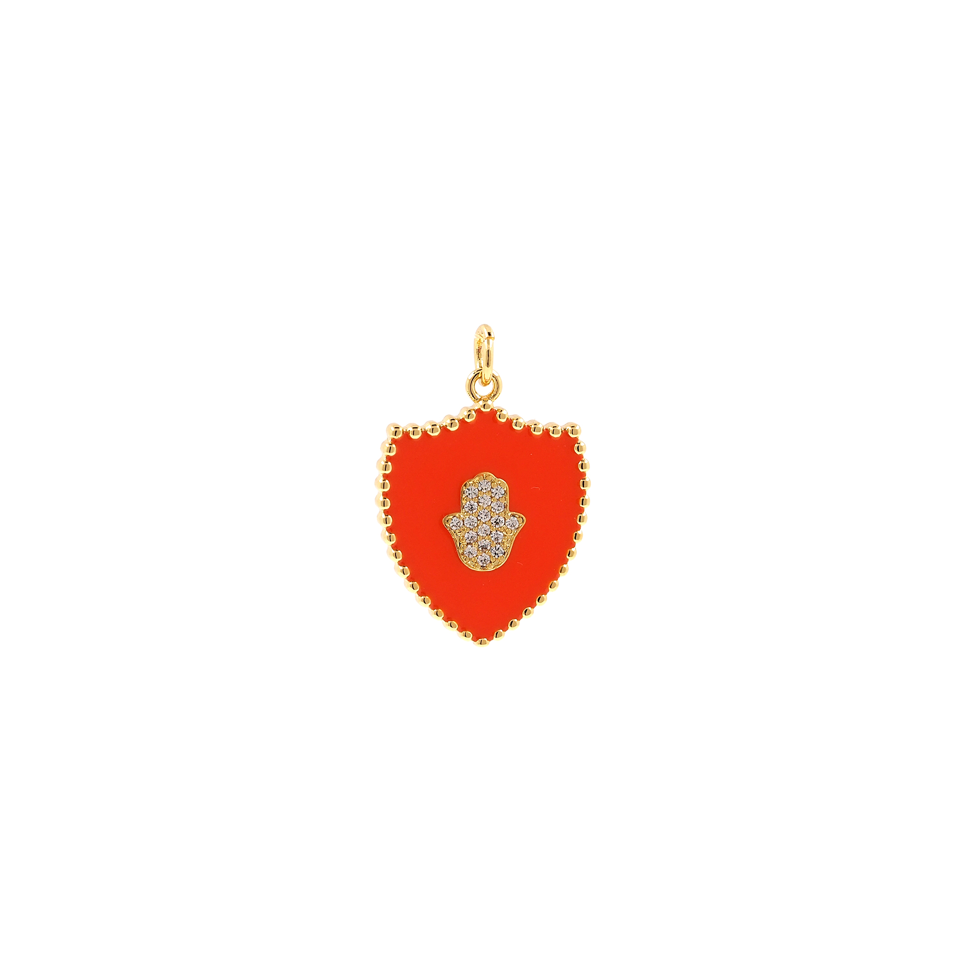 Enamel Hamsa Pendant,18K Gold Filled Hamsa Charm Earrings Necklace for DIY Jewelry Making Supply