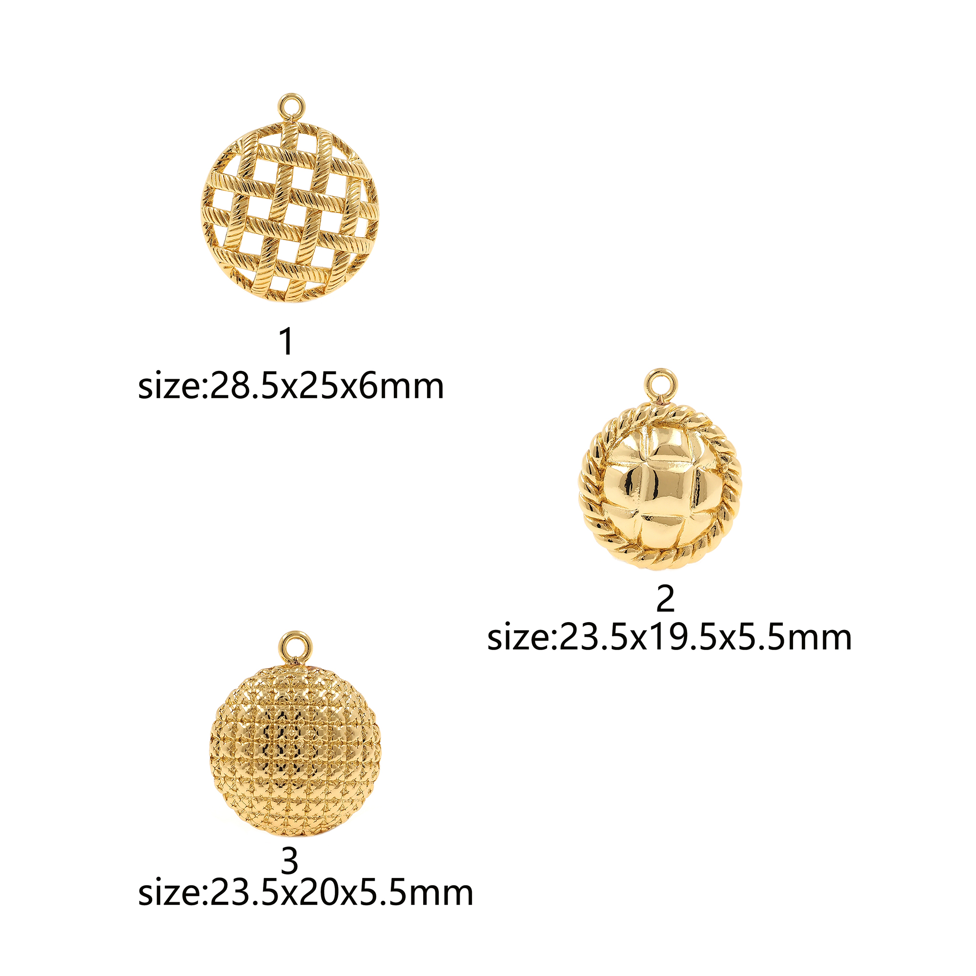 18K Gold Filled Round Pendant,Dainty Disc Charm Earrings Necklace for DIY Jewelry Making Supply